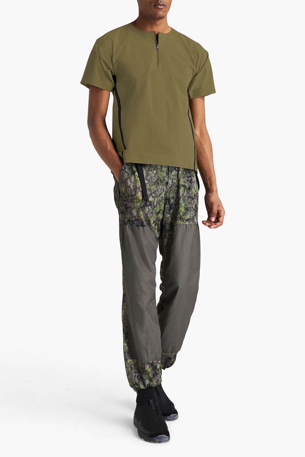 SNOW PEAK Webbing-trimmed shell T-shirt