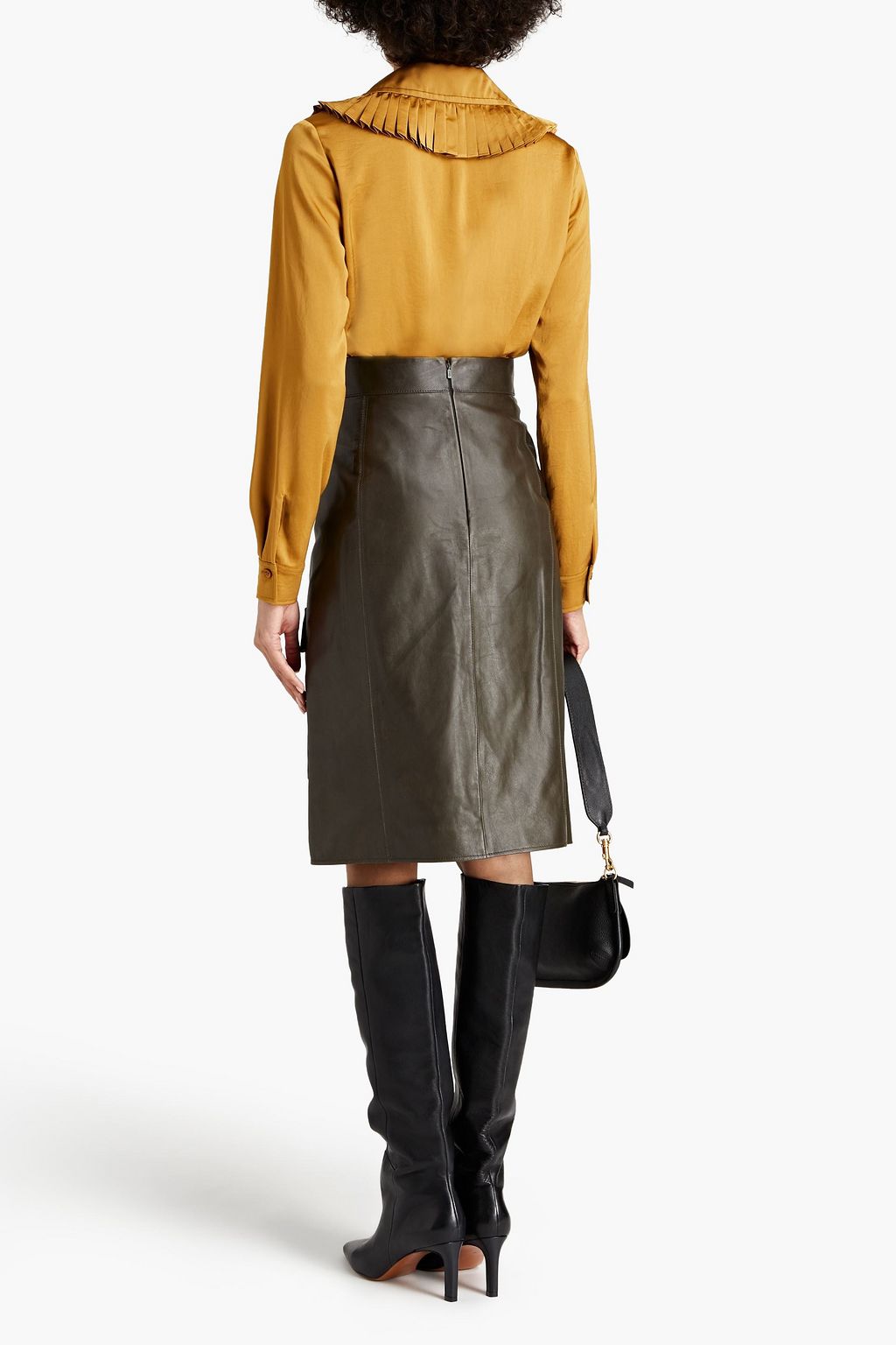 CHLOÉ Textured-leather skirt
