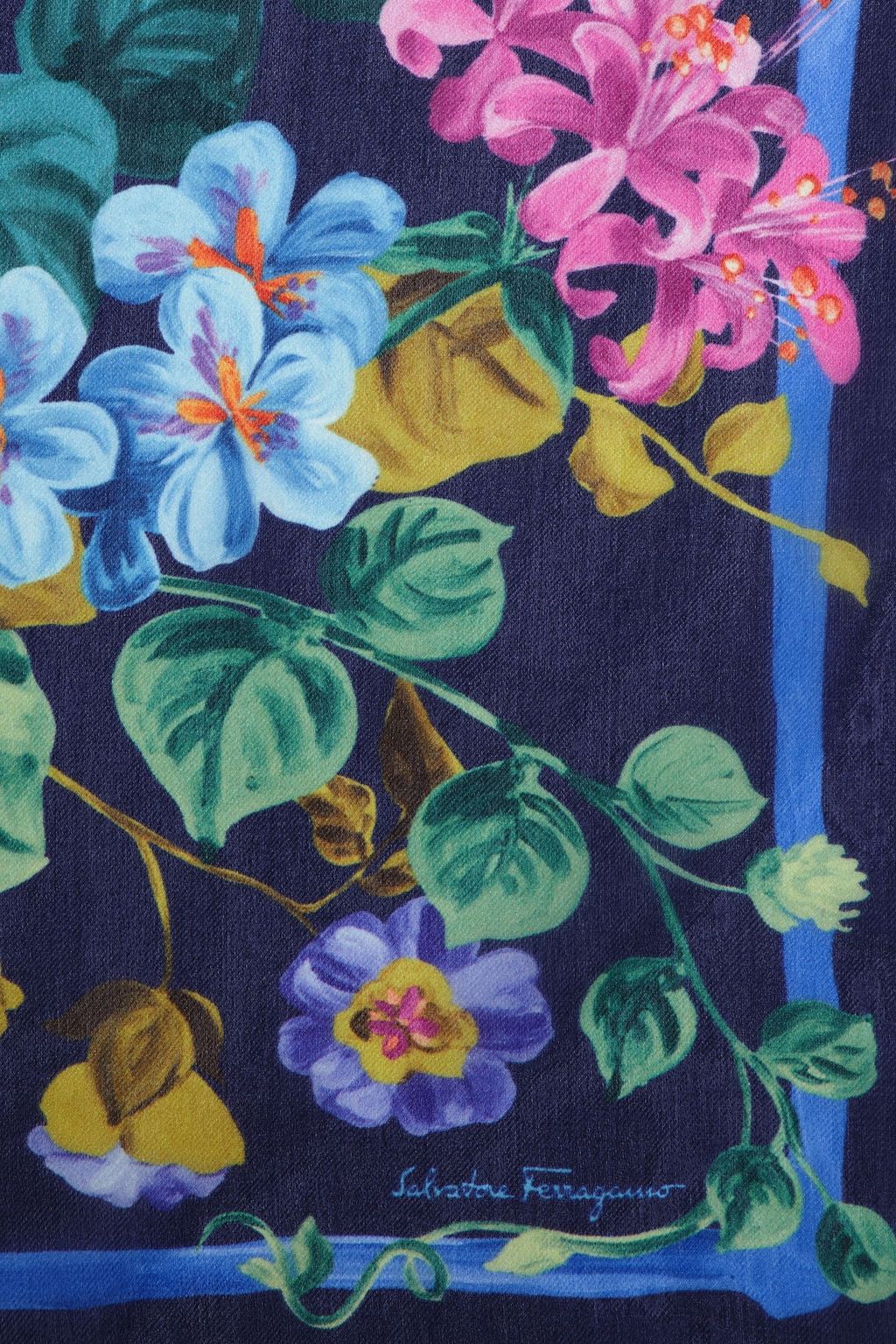 FERRAGAMO Floral-print silk-chiffon scarf