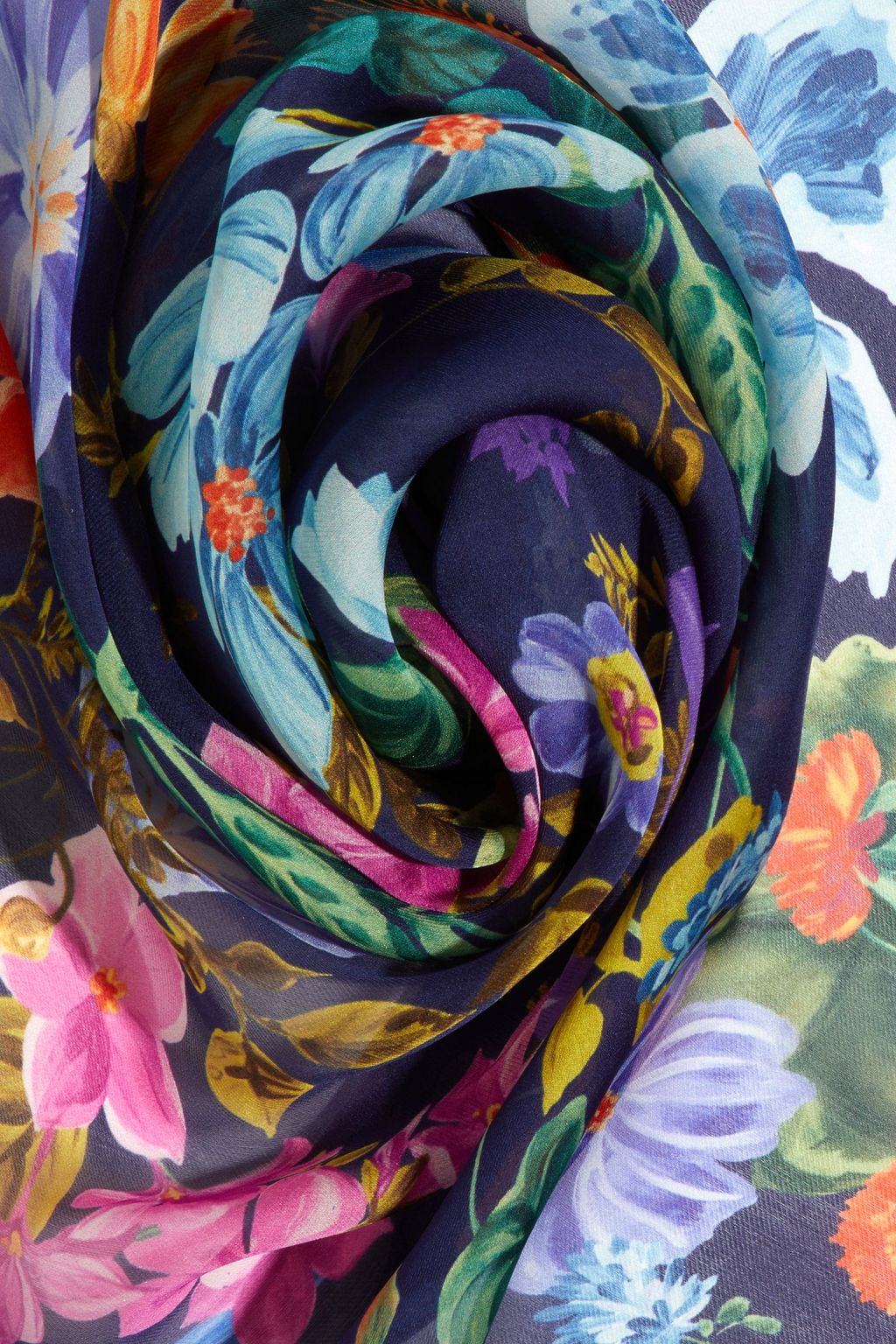 FERRAGAMO Floral-print silk-chiffon scarf