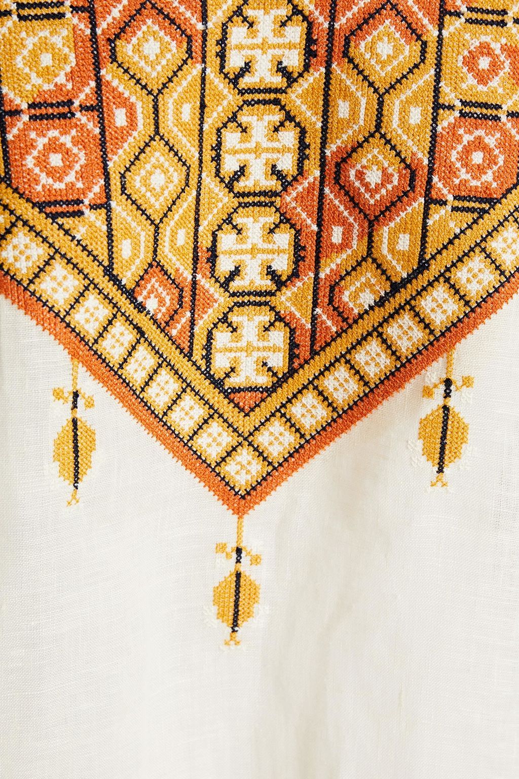 TORY BURCH Embroidered linen kaftan