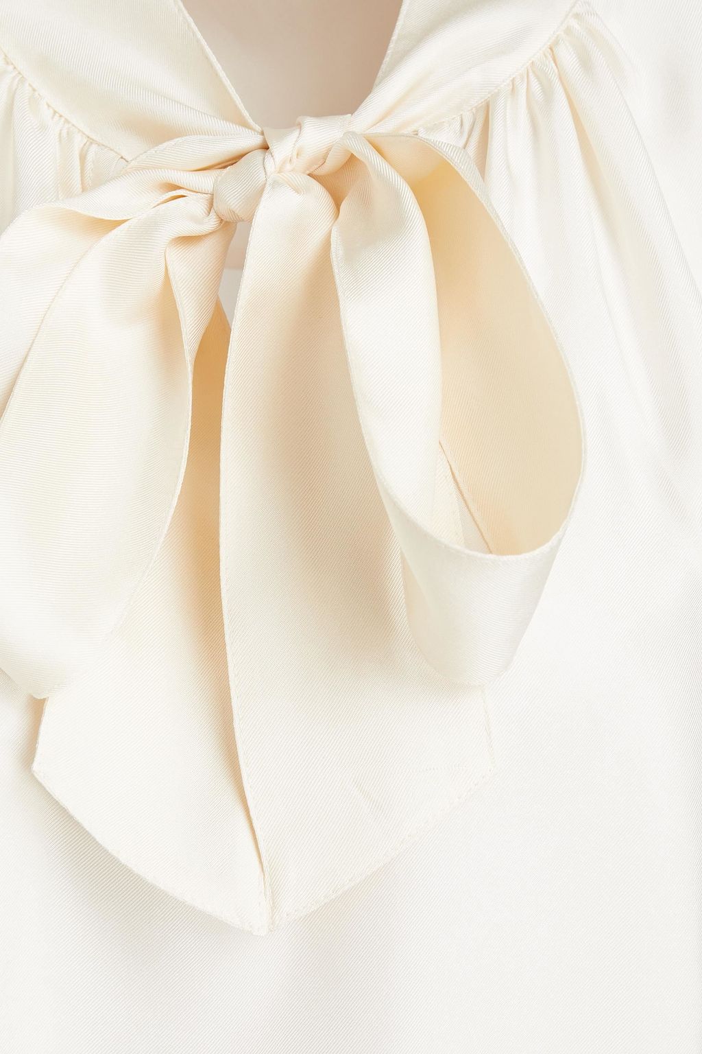 TORY BURCH Pussy-bow silk-twill top