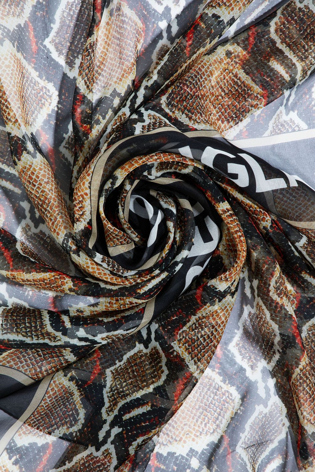 BURBERRY Snakeprint silkchiffon scarf THE