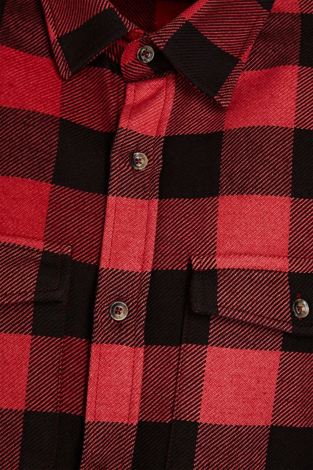 7 FOR ALL MANKIND Checked cotton-twill overshirt