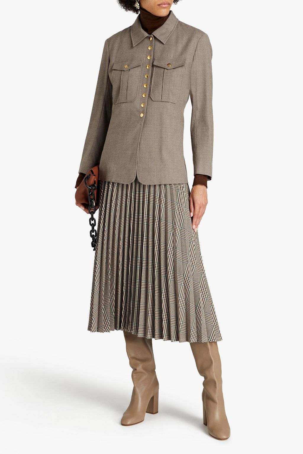 CHLOÉ Mélange wool-blend jacket