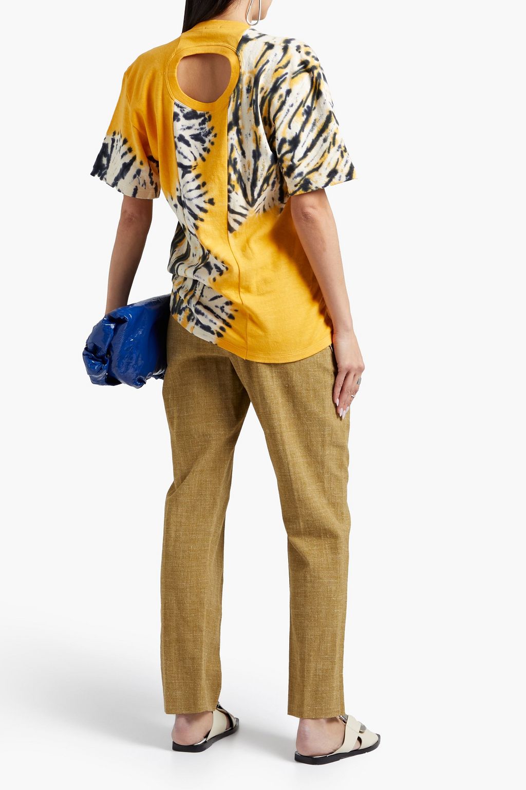 PROENZA SCHOULER Cutout tie-dyed cotton-blend jersey T-shirt