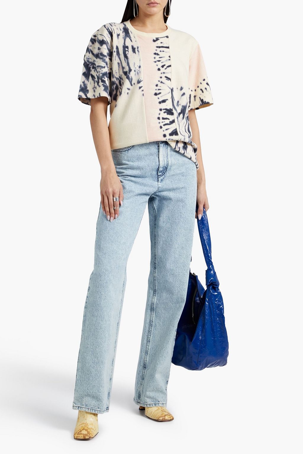 PROENZA SCHOULER Cutout tie-dyed cotton-blend jersey T-shirt