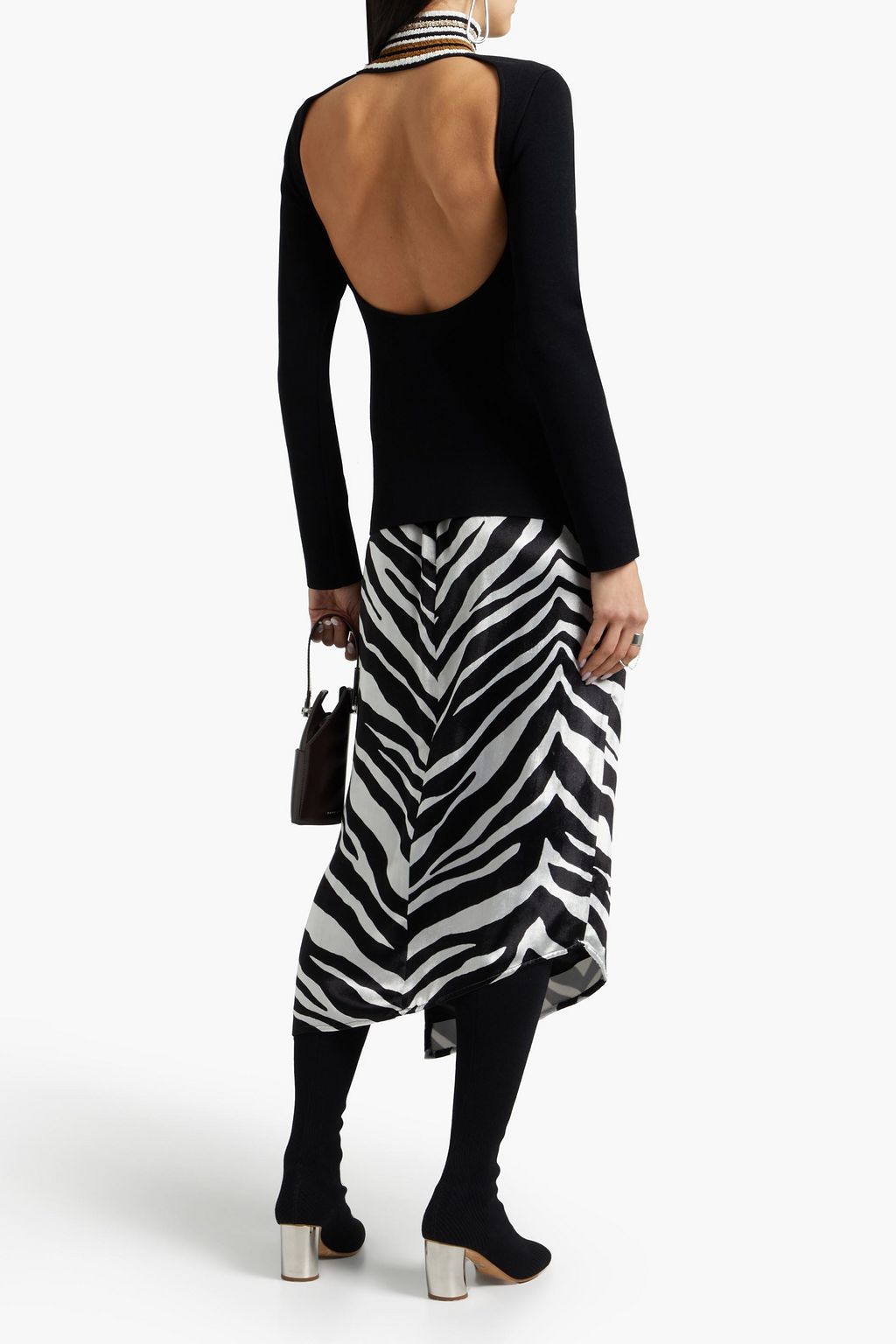 PROENZA SCHOULER Open-back crochet-paneled stretch-jersey top