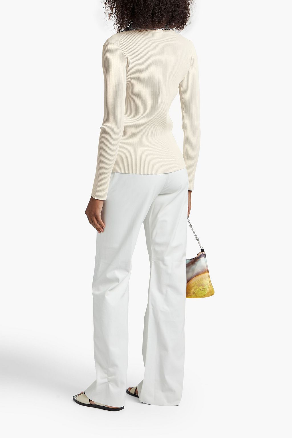 PROENZA SCHOULER Ribbed-knit polo sweater