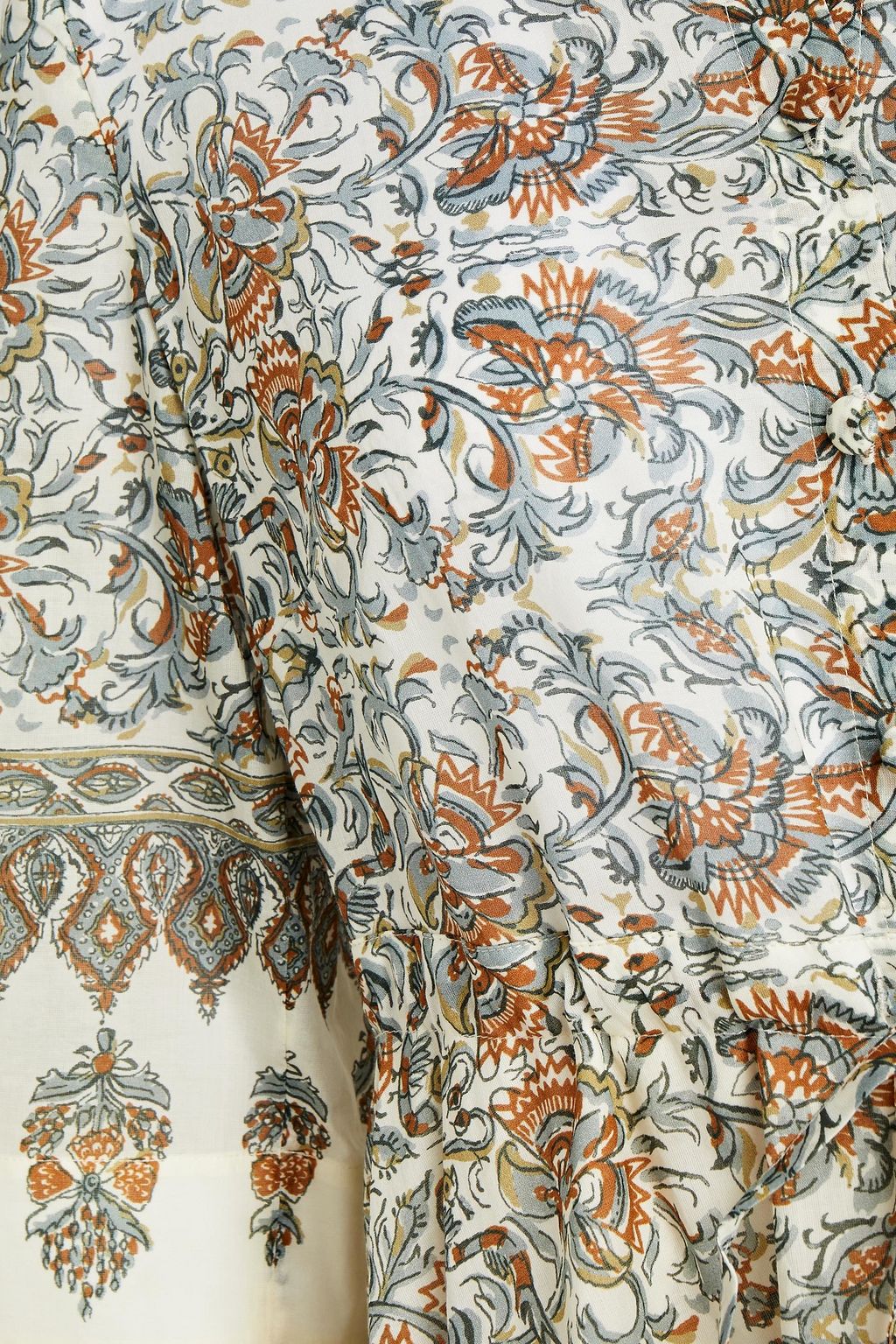 TORY BURCH Printed cotton-voile midi shirt dress