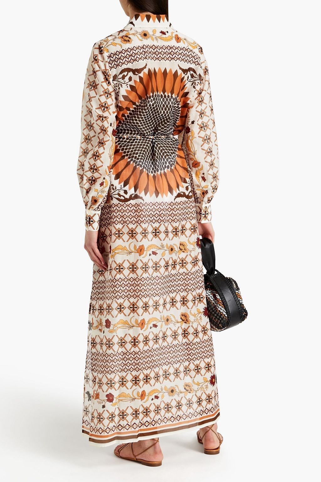 TORY BURCH Printed cotton and silk-blend voile maxi dress