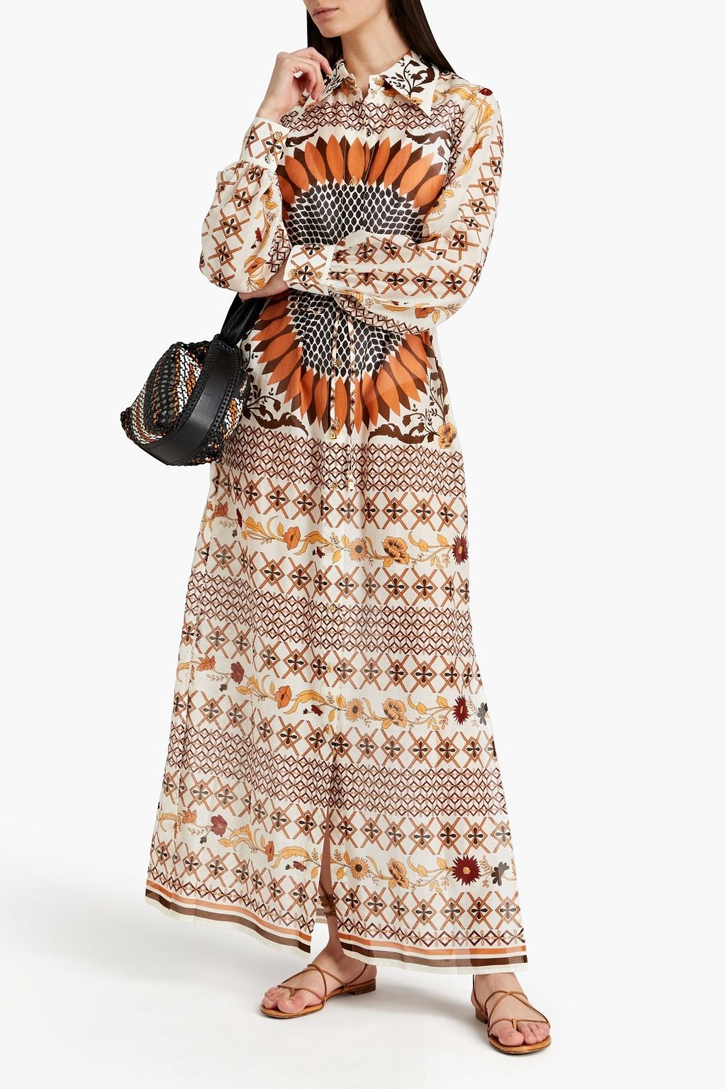 Tory burch printed cotton maxi dress hotsell