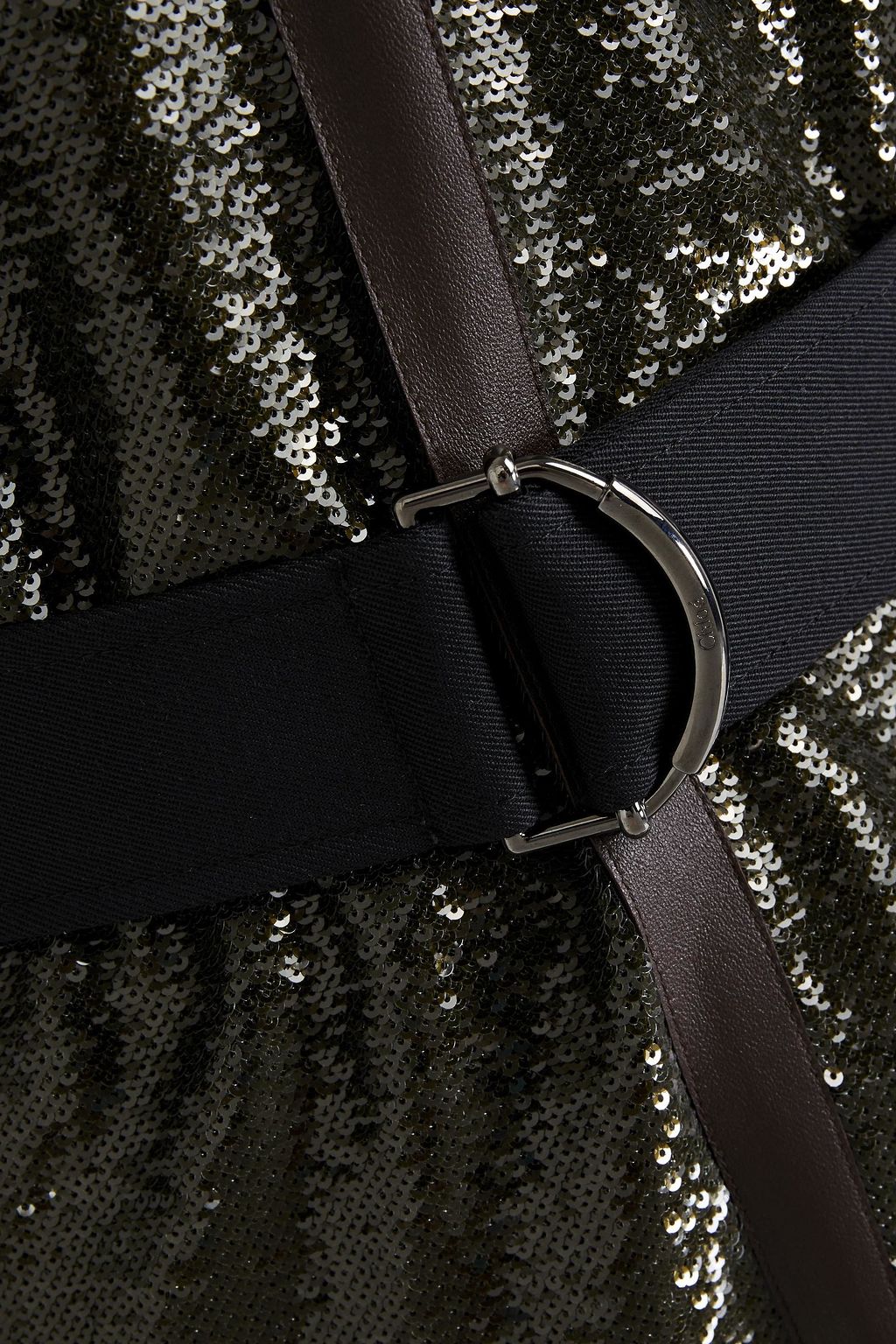 CHLOÉ Belted sequined mesh mini dress