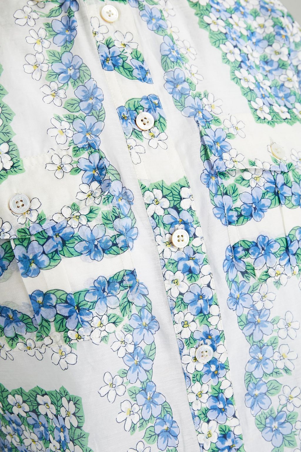 TORY BURCH Floral-print cotton and silk-blend shirt