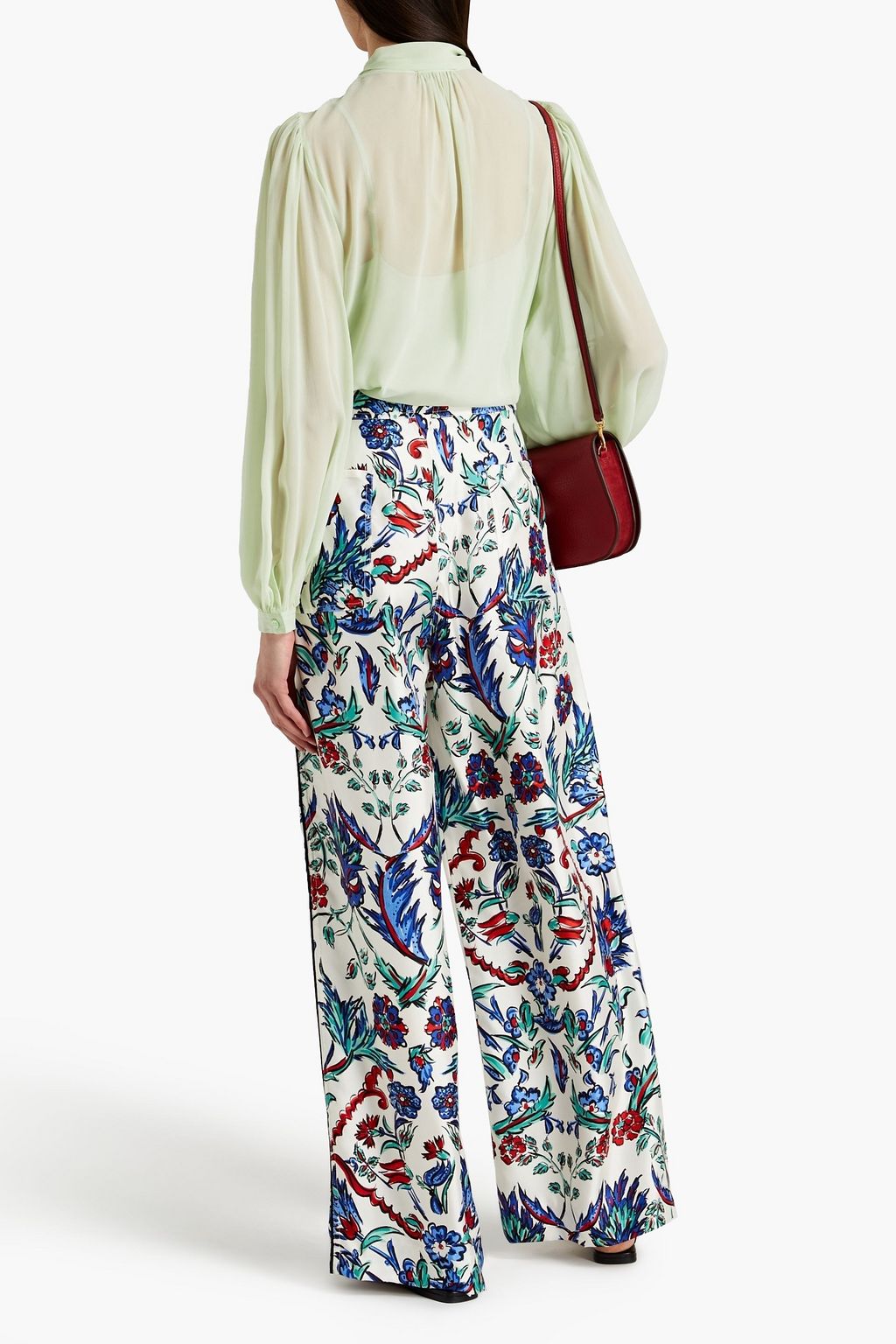 TORY BURCH Pussy-bow silk-chiffon blouse