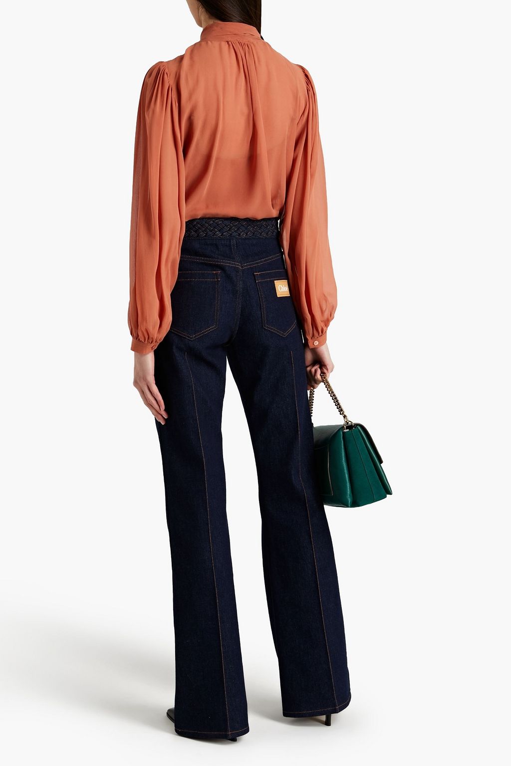 TORY BURCH Pussy-bow silk-chiffon blouse
