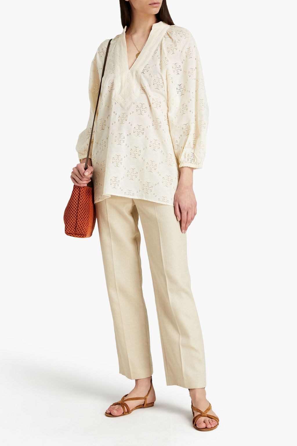 Ivory Broderie anglaise cotton tunic | TORY BURCH | THE OUTNET Ivory Broderie anglaise cotton tunic | TORY BURCH | THE OUTNET
