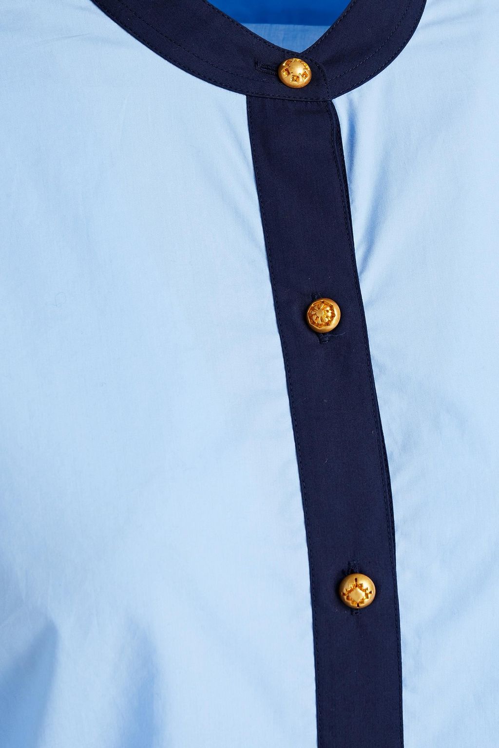 TORY BURCH Two-tone cotton-poplin top