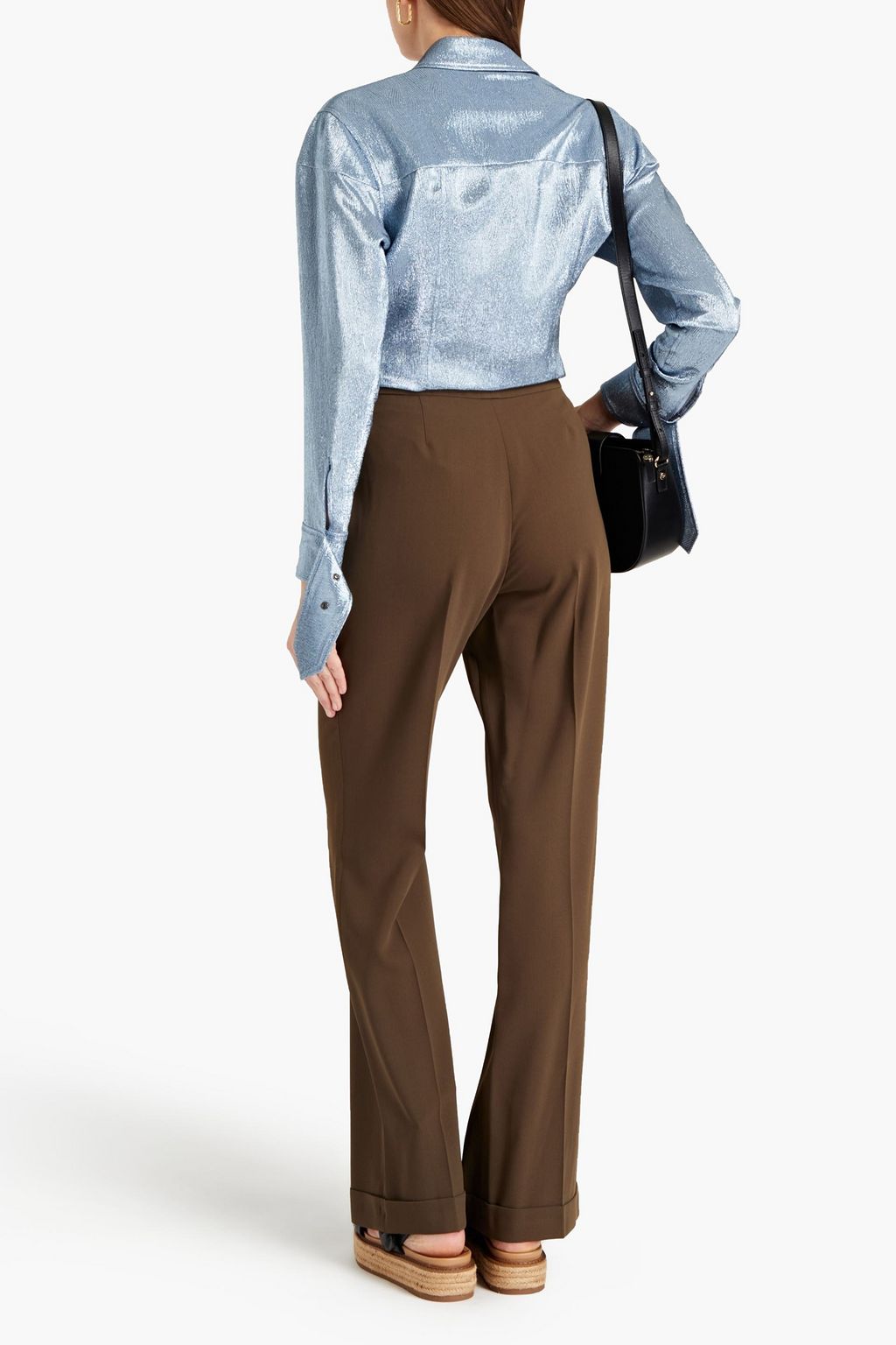 CHLOÉ Metallic silk-cloqué shirt