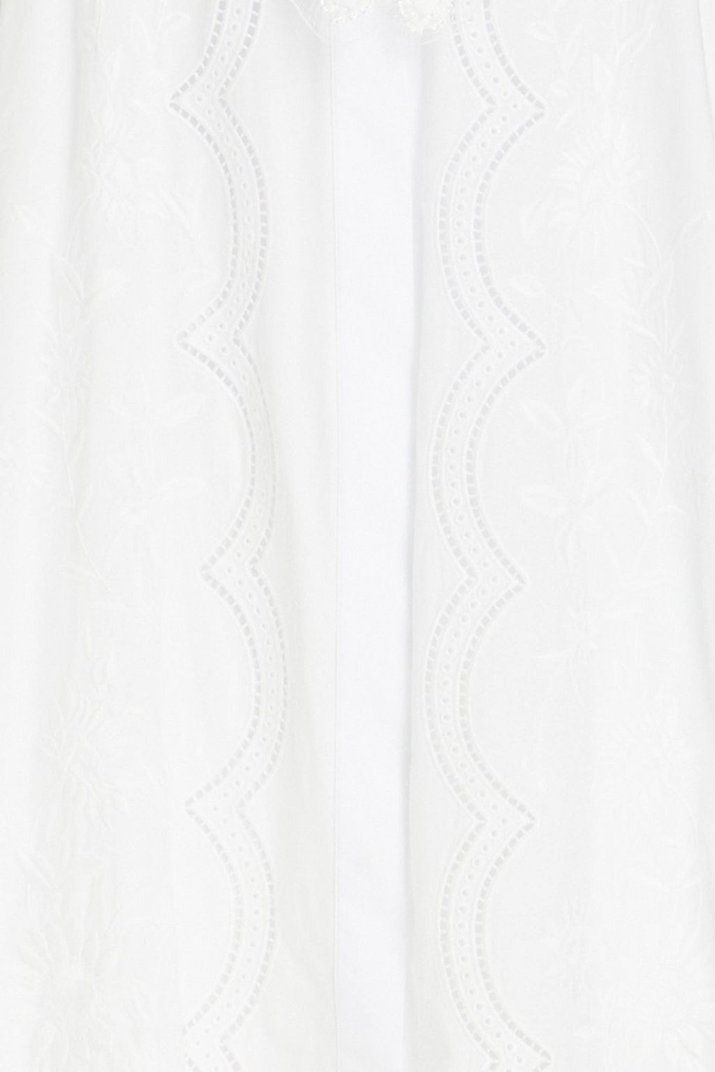 TORY BURCH Embroidered broderie anglaise cotton midi shirt dress