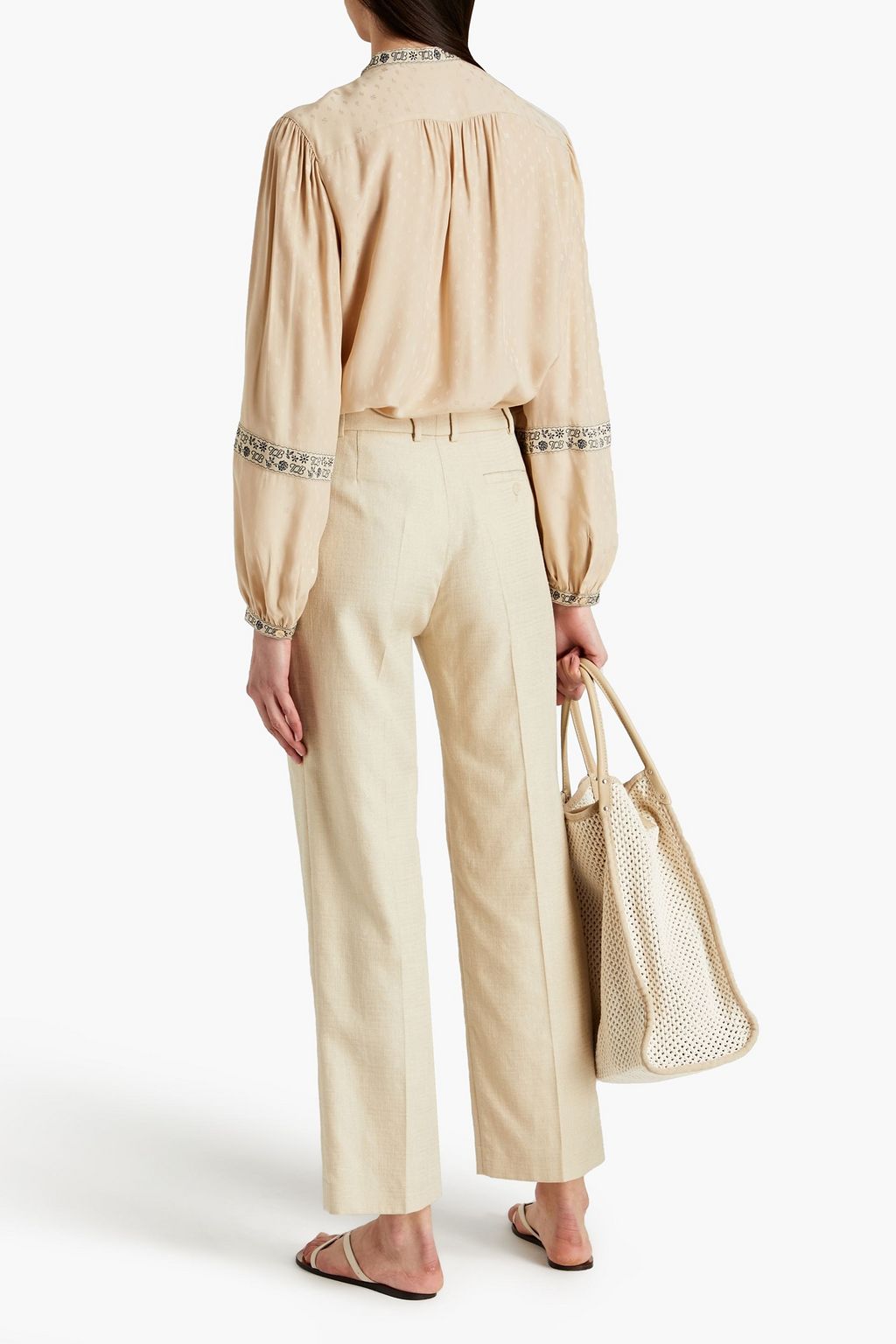 TORY BURCH Schluppenbluse aus Seidenjacquard