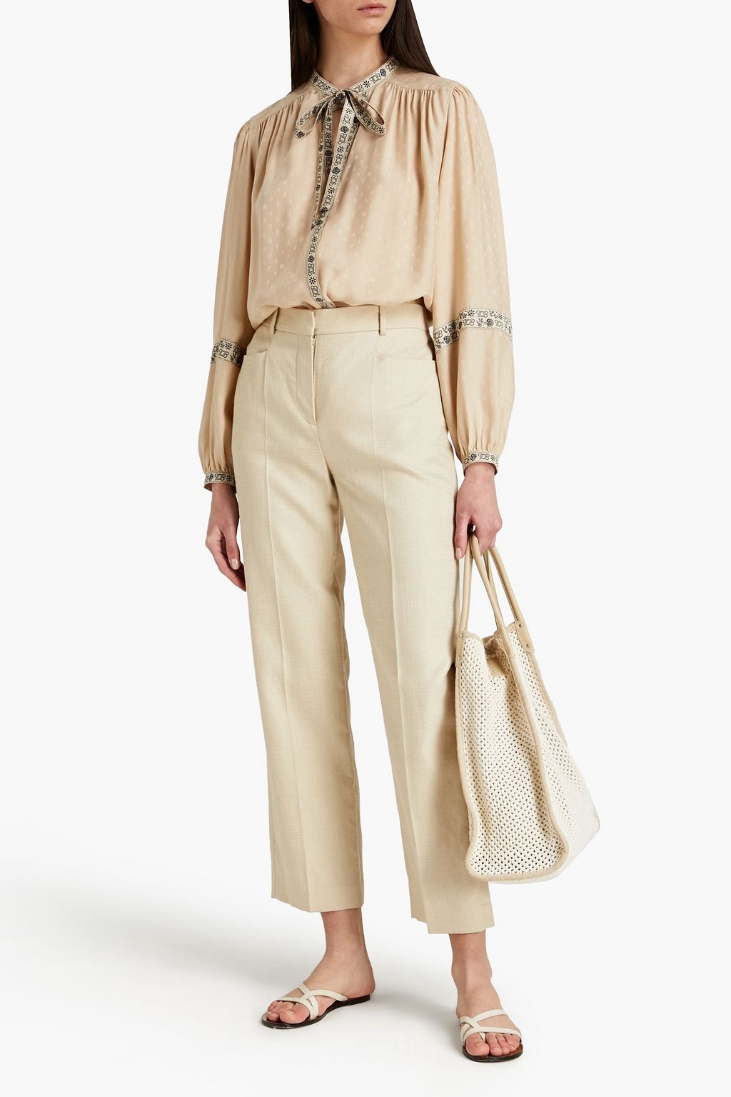 TORY BURCH Schluppenbluse aus Seidenjacquard