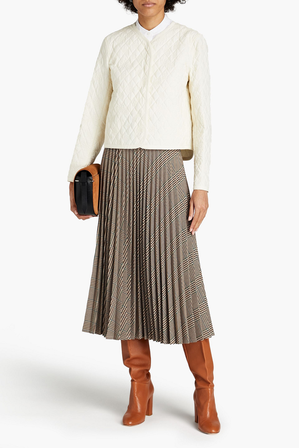 Tory Burch Quilted Cotton-poplin Jacket In White