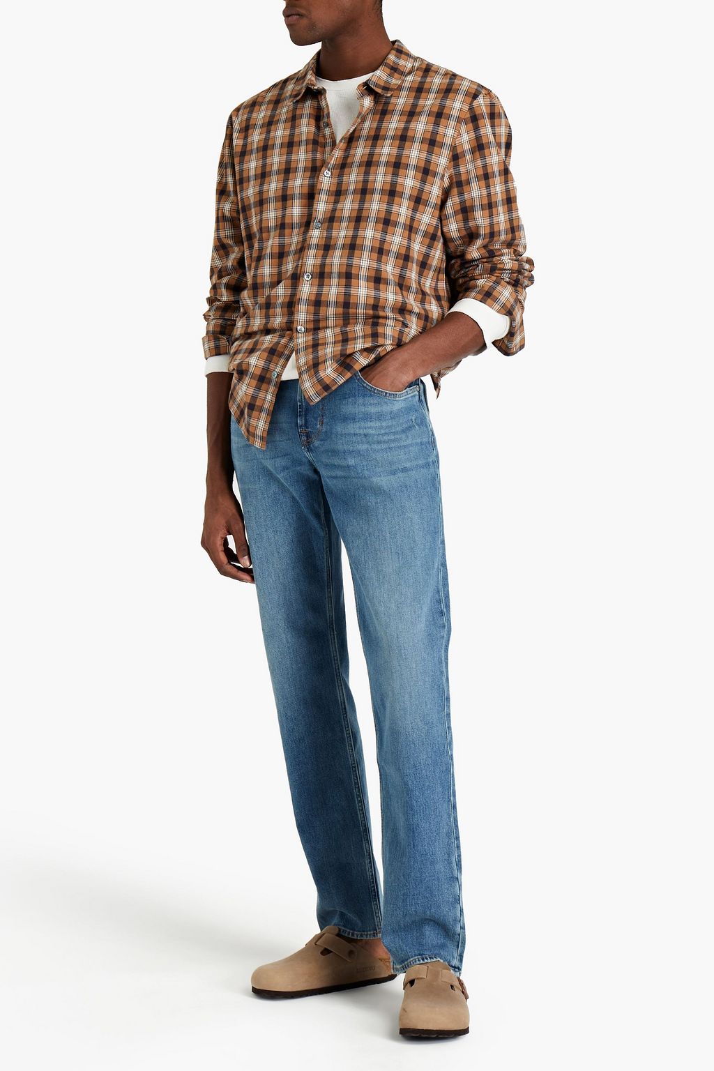7 FOR ALL MANKIND Slim-fit faded denim jeans