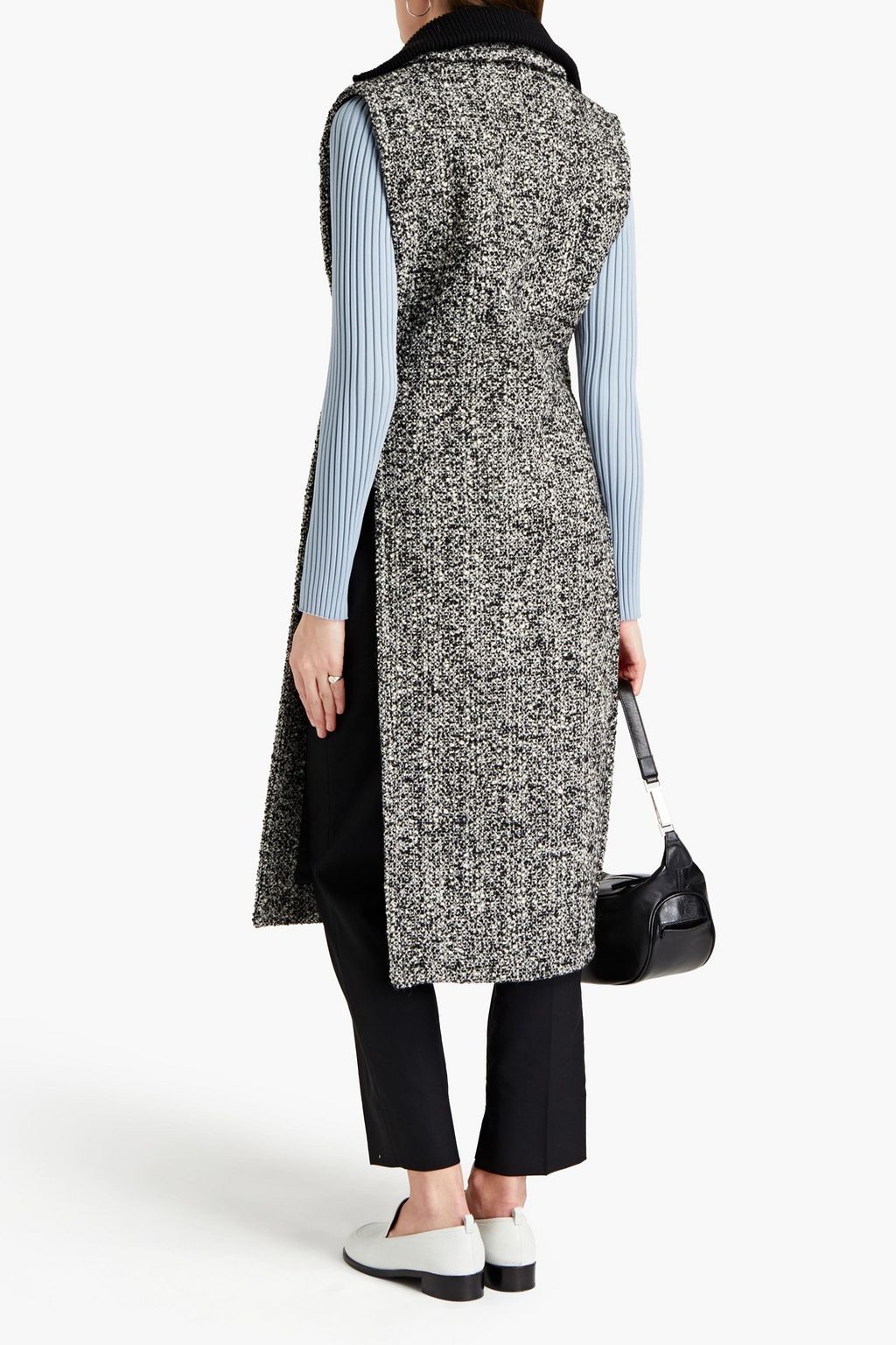 TORY BURCH Wool-blend bouclé-tweed vest