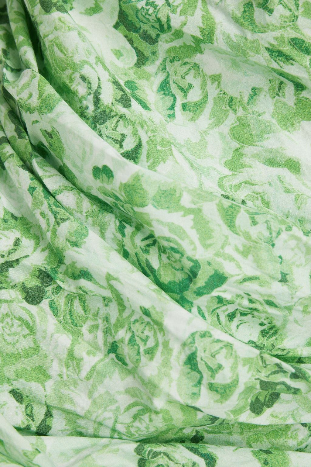 GANNI Ruched floral-print cotton midi dress