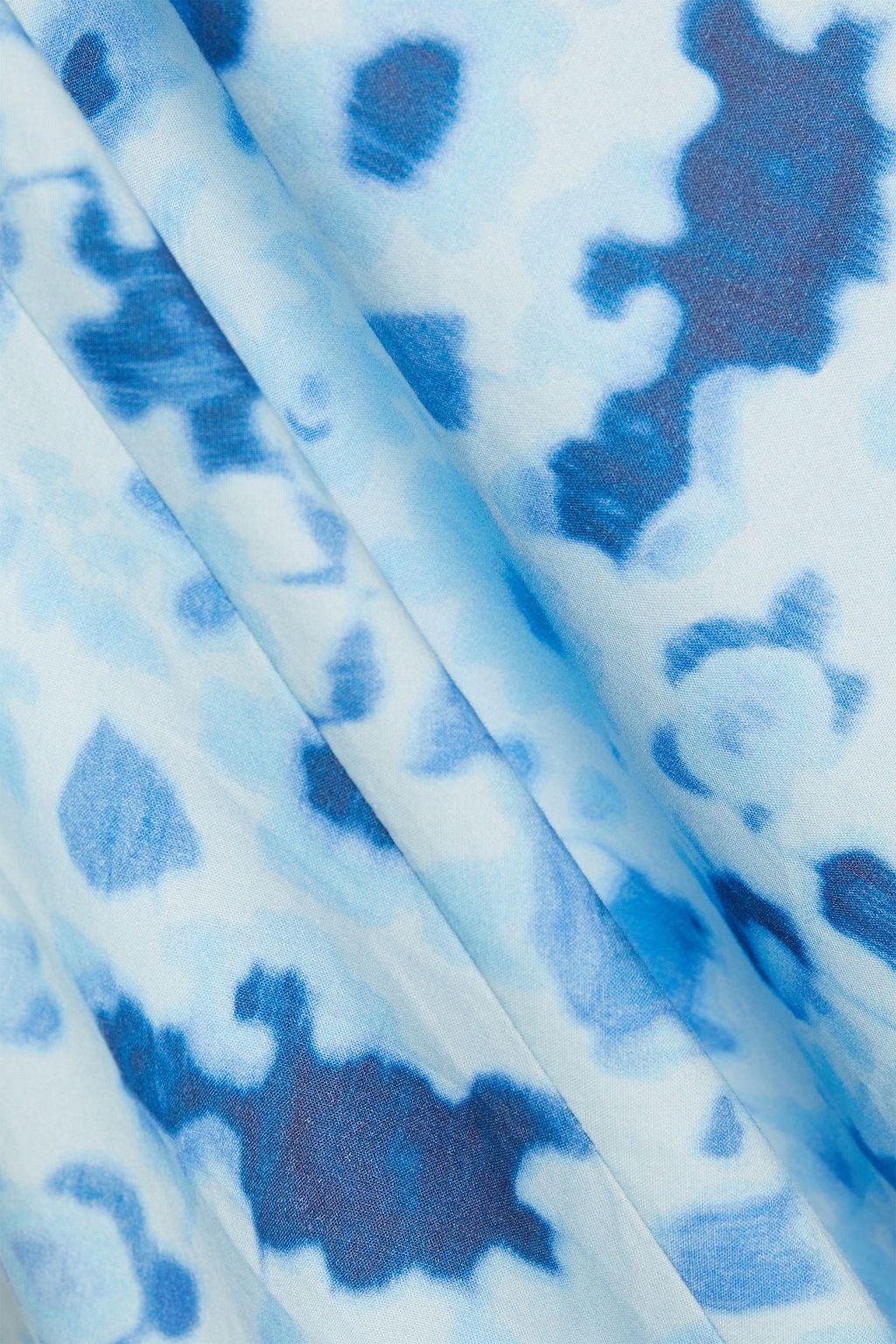 GANNI Shirred printed cotton midi dress