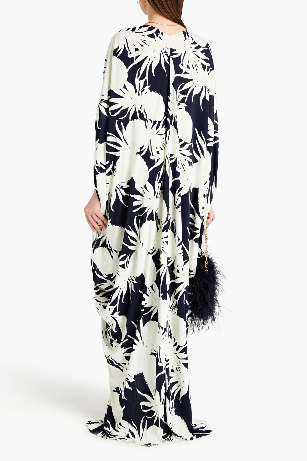 OSCAR DE LA RENTA Printed satin-jersey kaftan