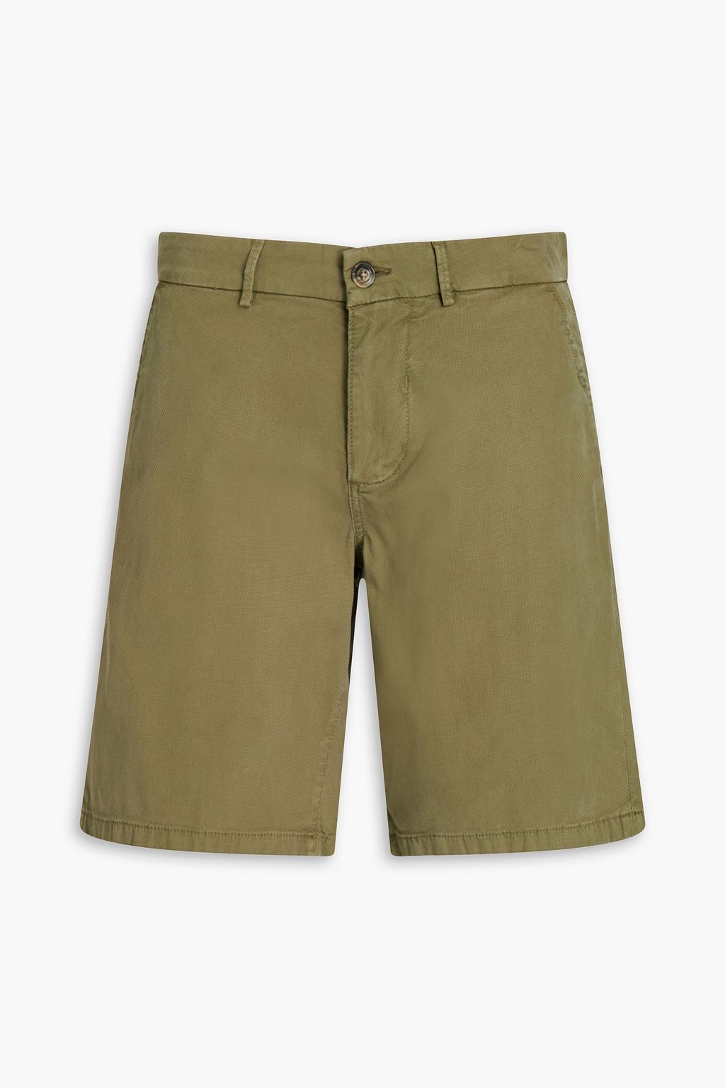 Army green Cotton-blend piqué shorts 