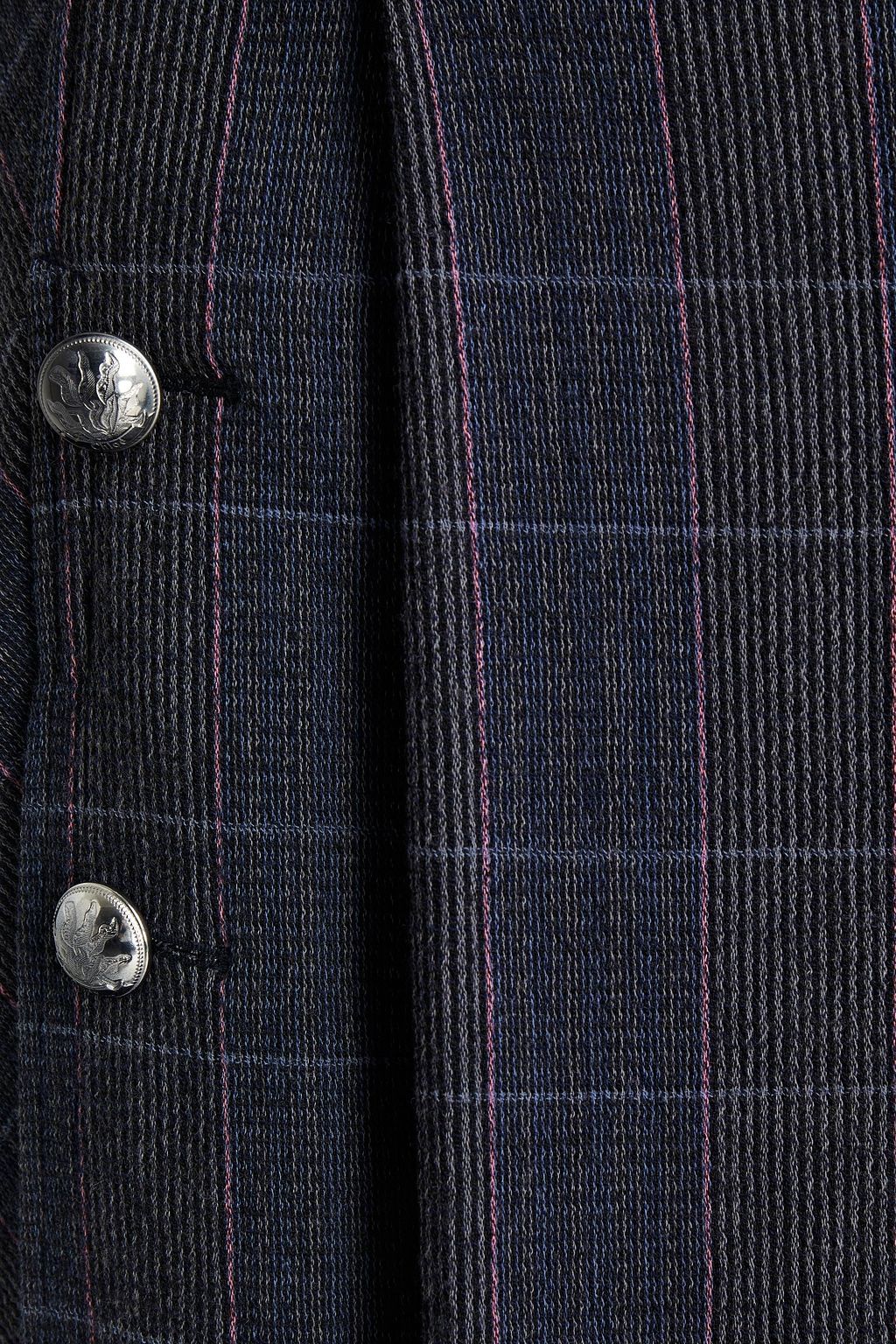 CHLOÉ Pleated Prince of Wales checked wool-blend skirt