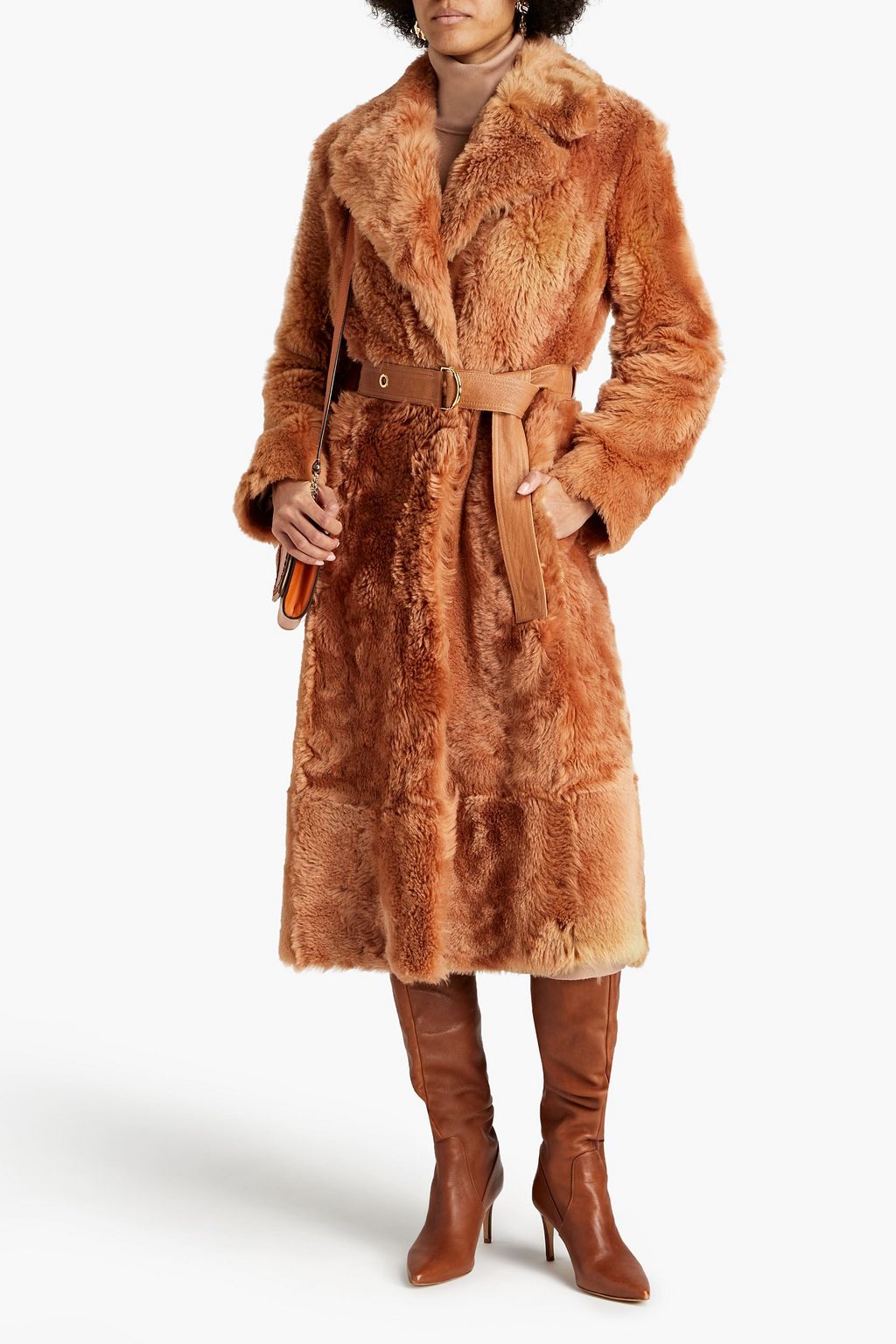 CHLOÉ Belted shearling coat