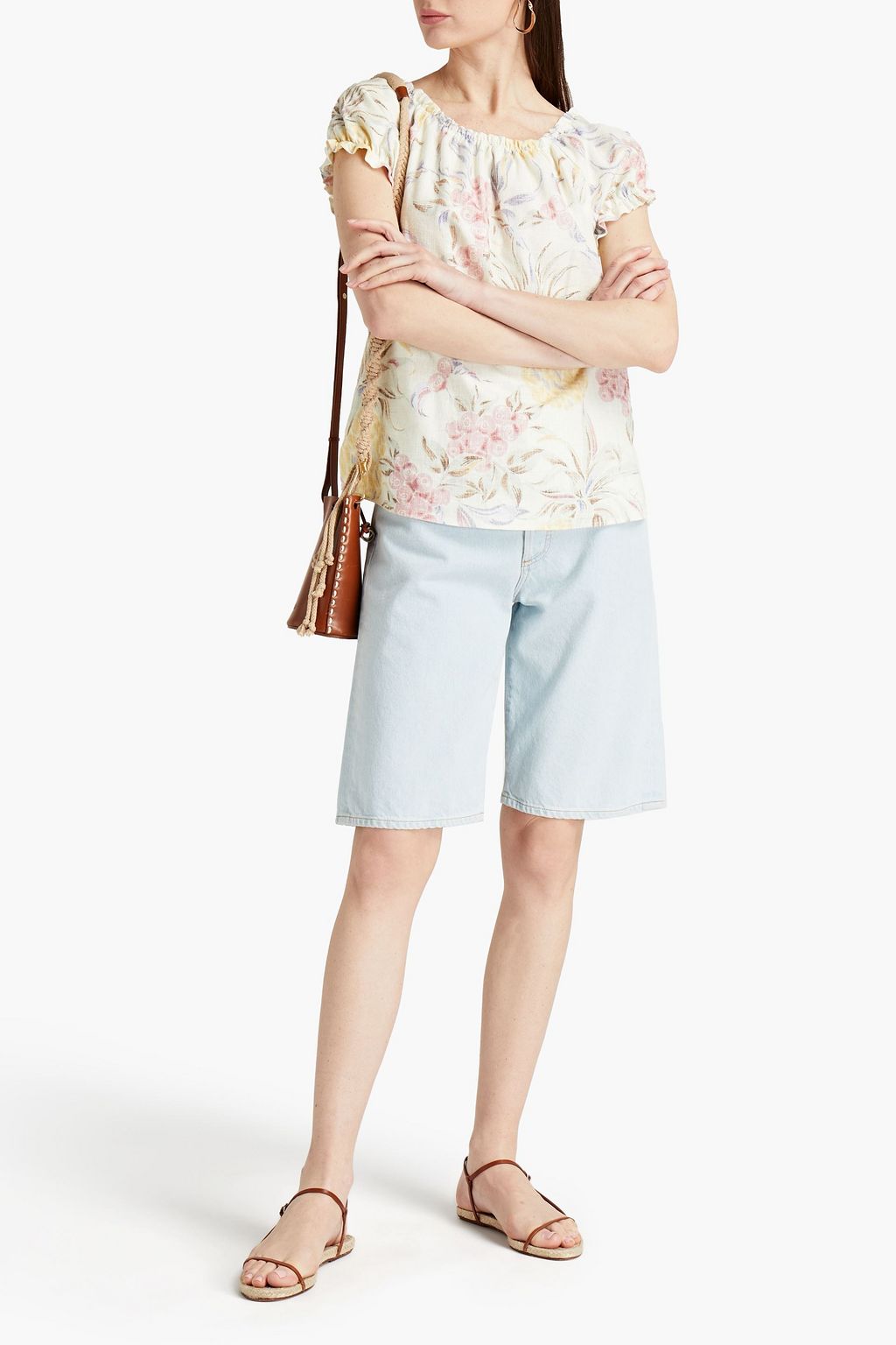 SEE BY CHLOÉ Printed ramie and cotton-blend top