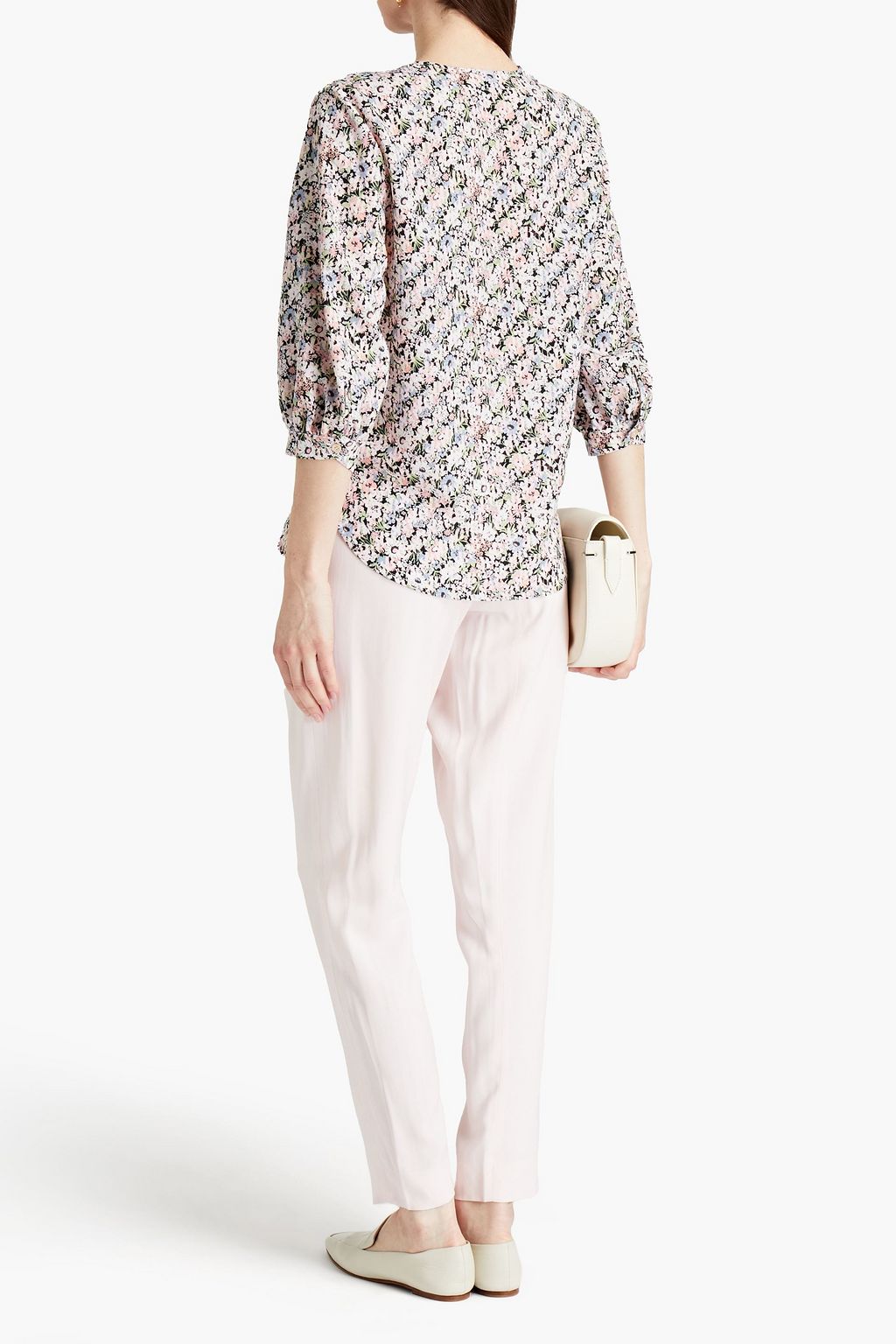 SEE BY CHLOÉ Ruffled gathered printed crepe top