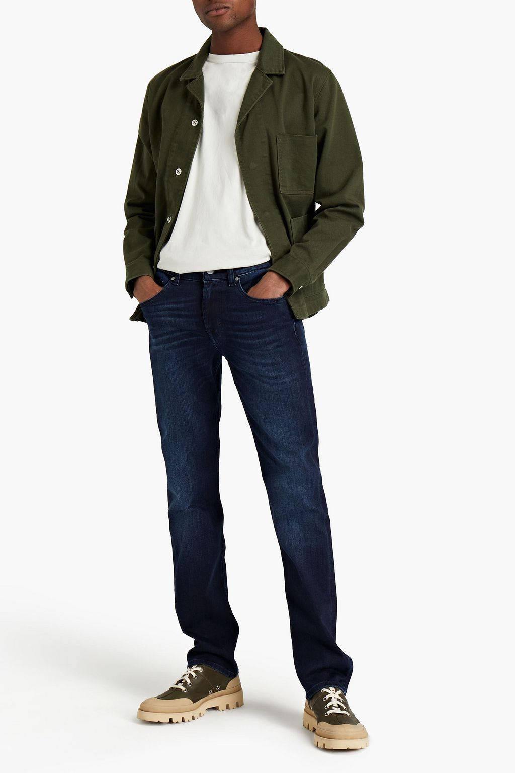 7 FOR ALL MANKIND Slimmy slim-fit whiskered denim jeans
