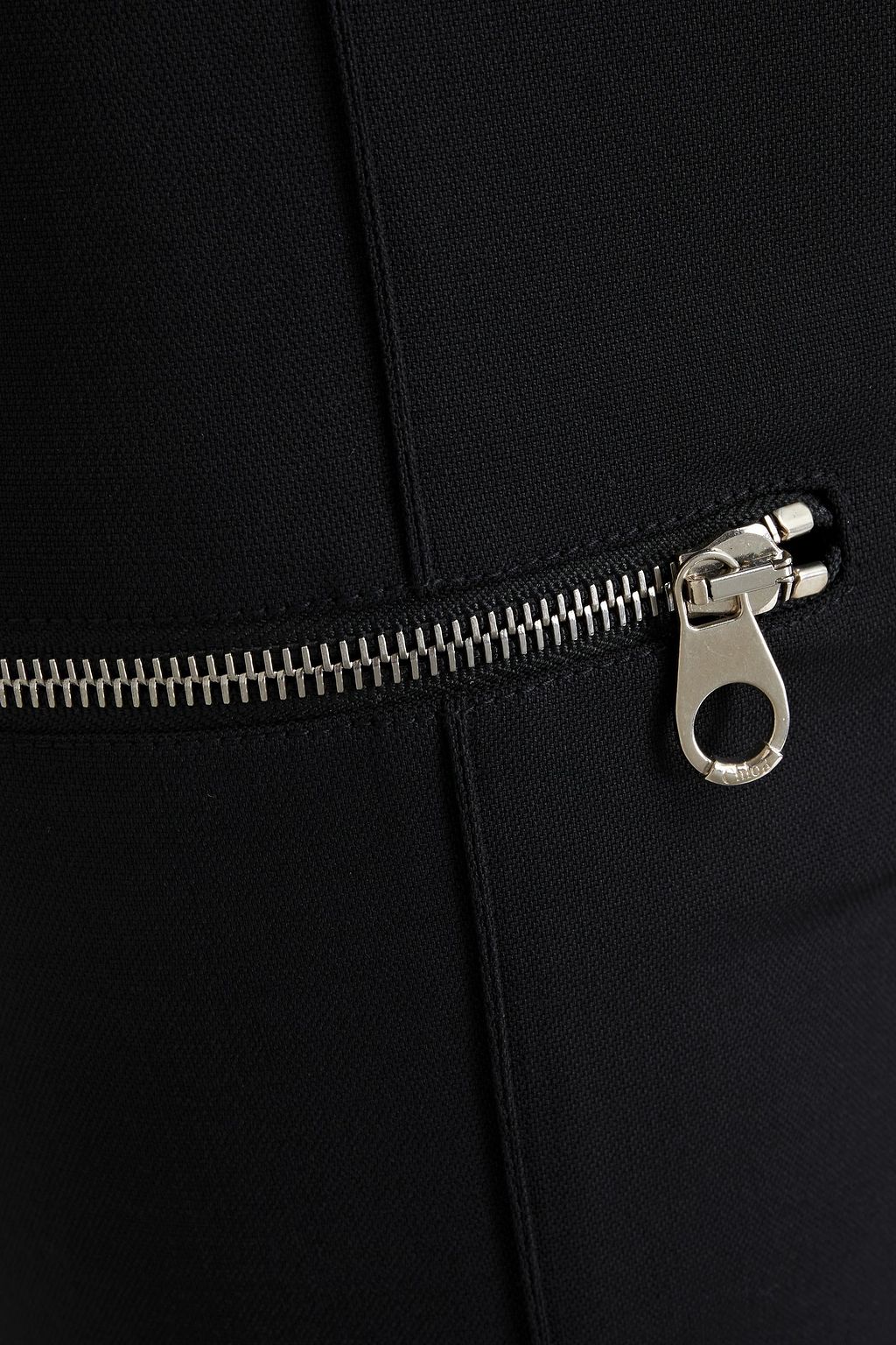 CHLOÉ Zip-detailed wool-blend crepe flared pants