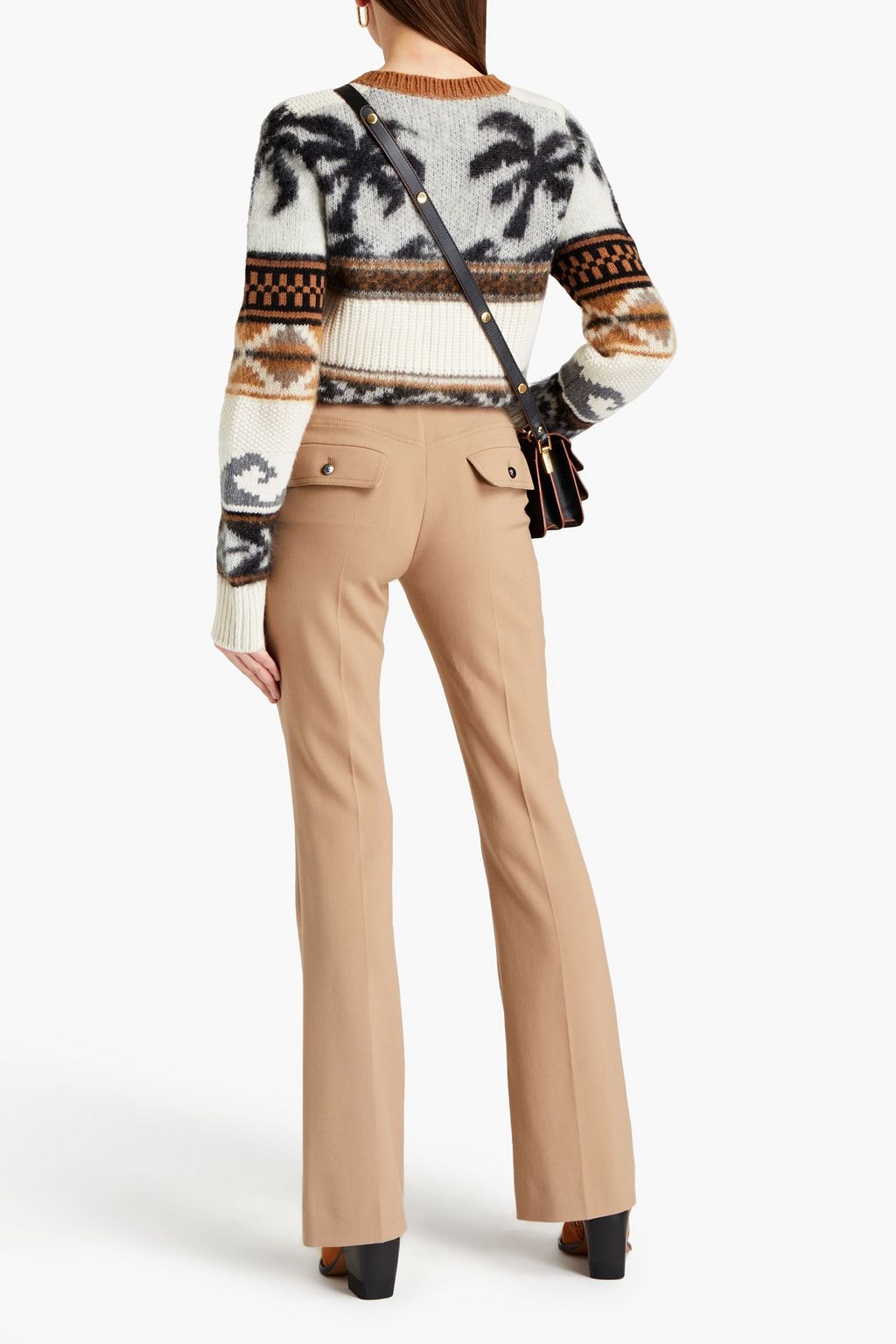 CHLOÉ Wool-blend crepe flared pants