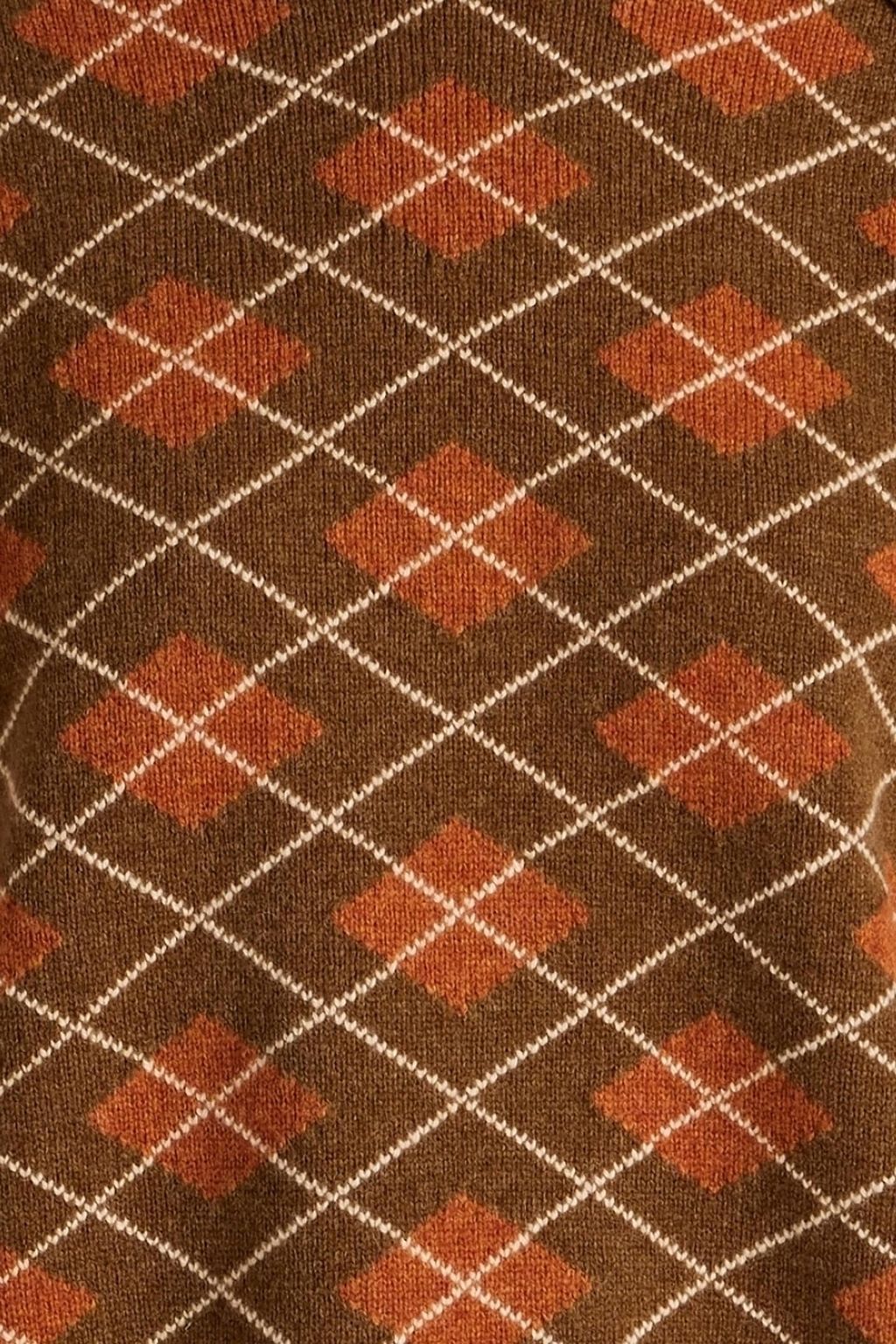 CHLOÉ Argyle wool and cashmere-blend turtleneck sweater