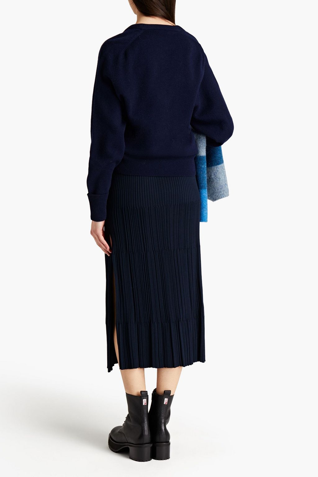 CHLOÉ Ribbed-knit midi skirt