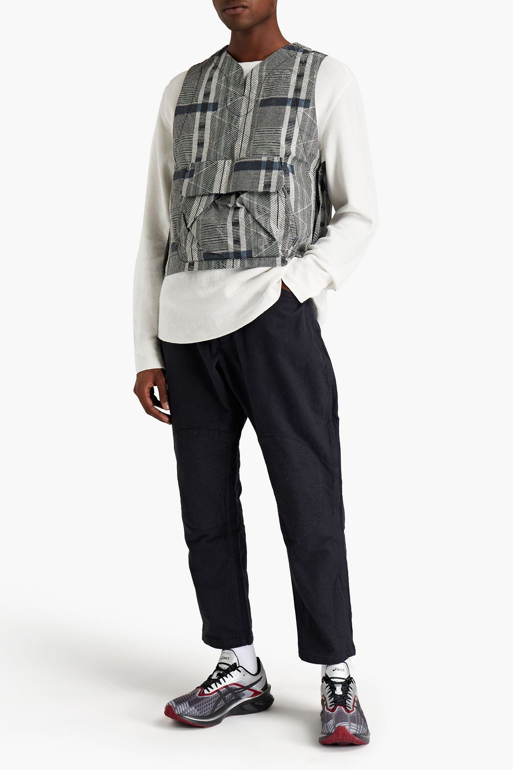 SNOW PEAK Printed cotton-blend canvas waistcoat