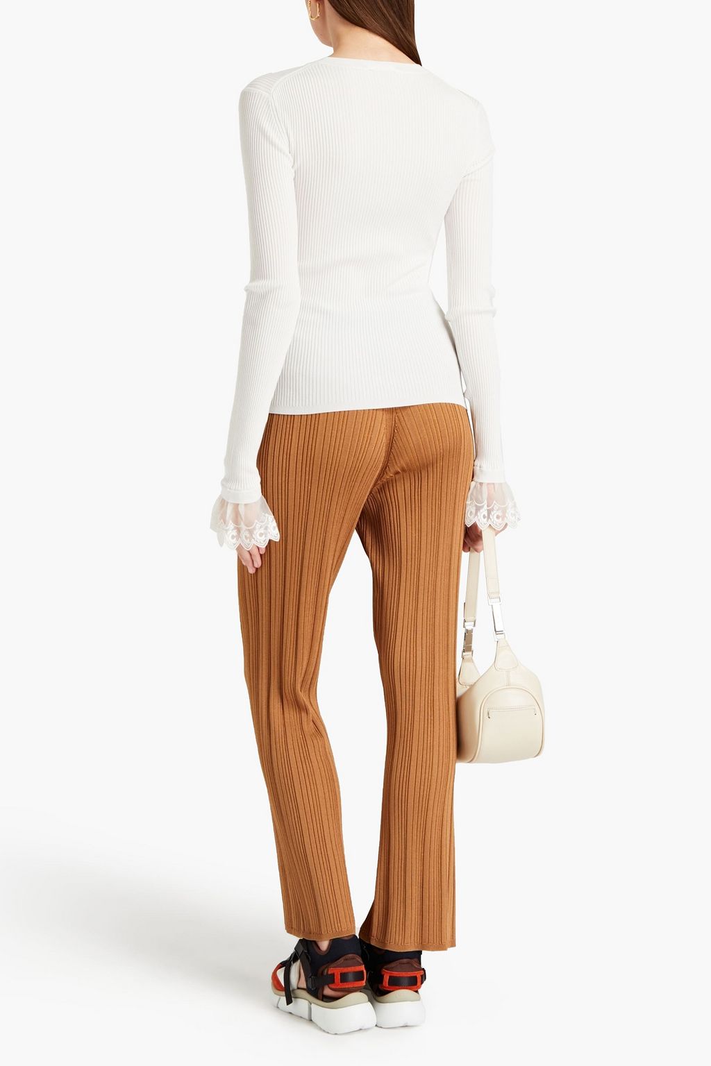 CHLOÉ Ribbed cupro-blend top