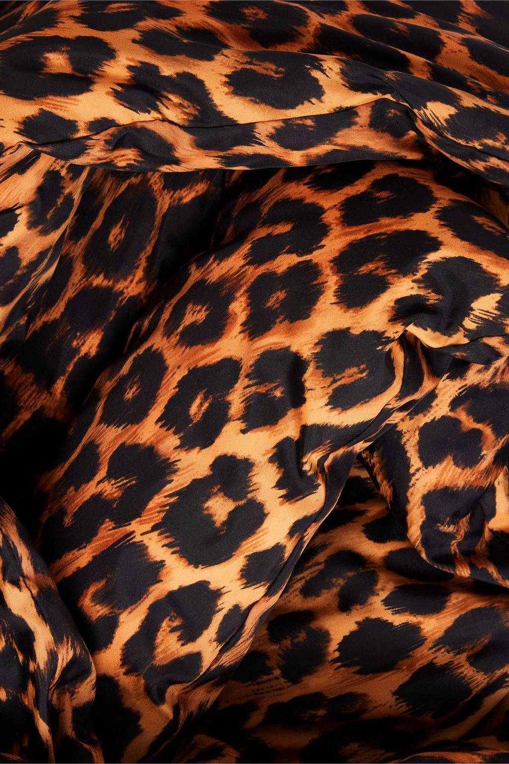 SAINT LAURENT Quilted leopard-print shell scarf