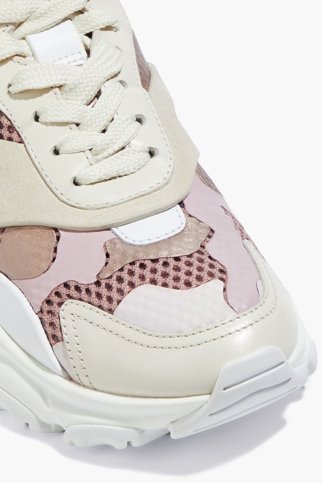 VALENTINO GARAVANI Leather-trimmed coated mesh sneakers