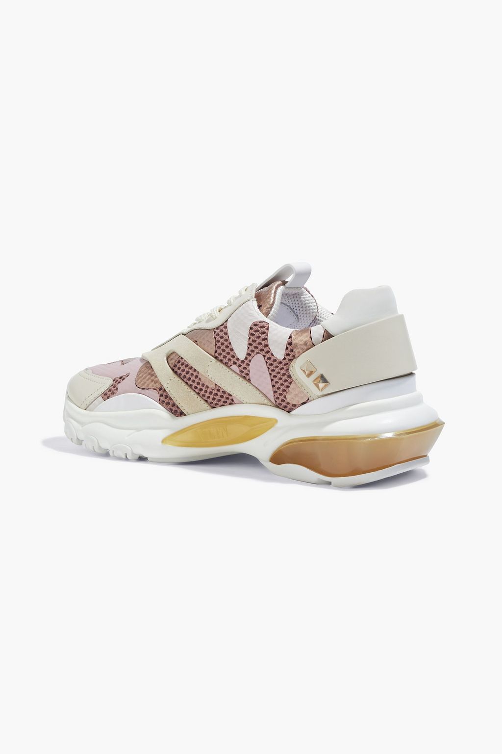 VALENTINO GARAVANI Leather-trimmed coated mesh sneakers