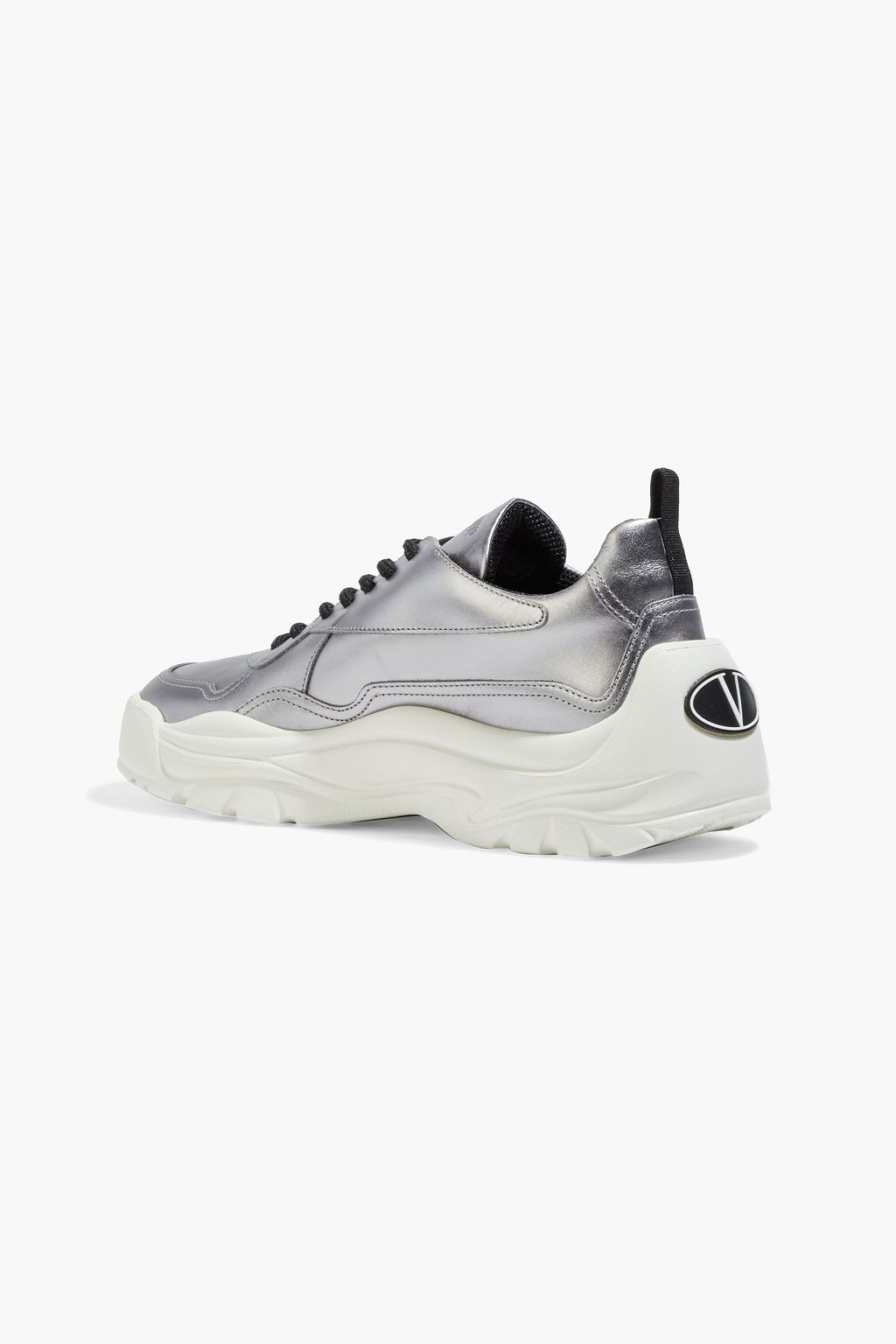 VALENTINO GARAVANI + Undercover printed metallic leather sneakers