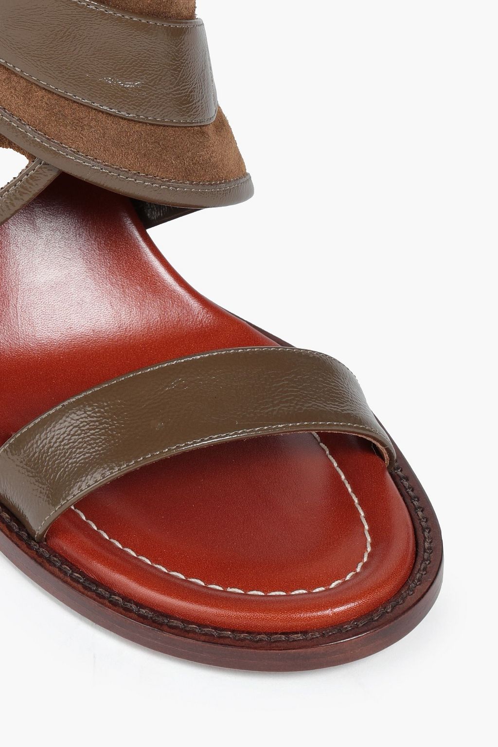 CHLOÉ Suede and textured-leather sandals