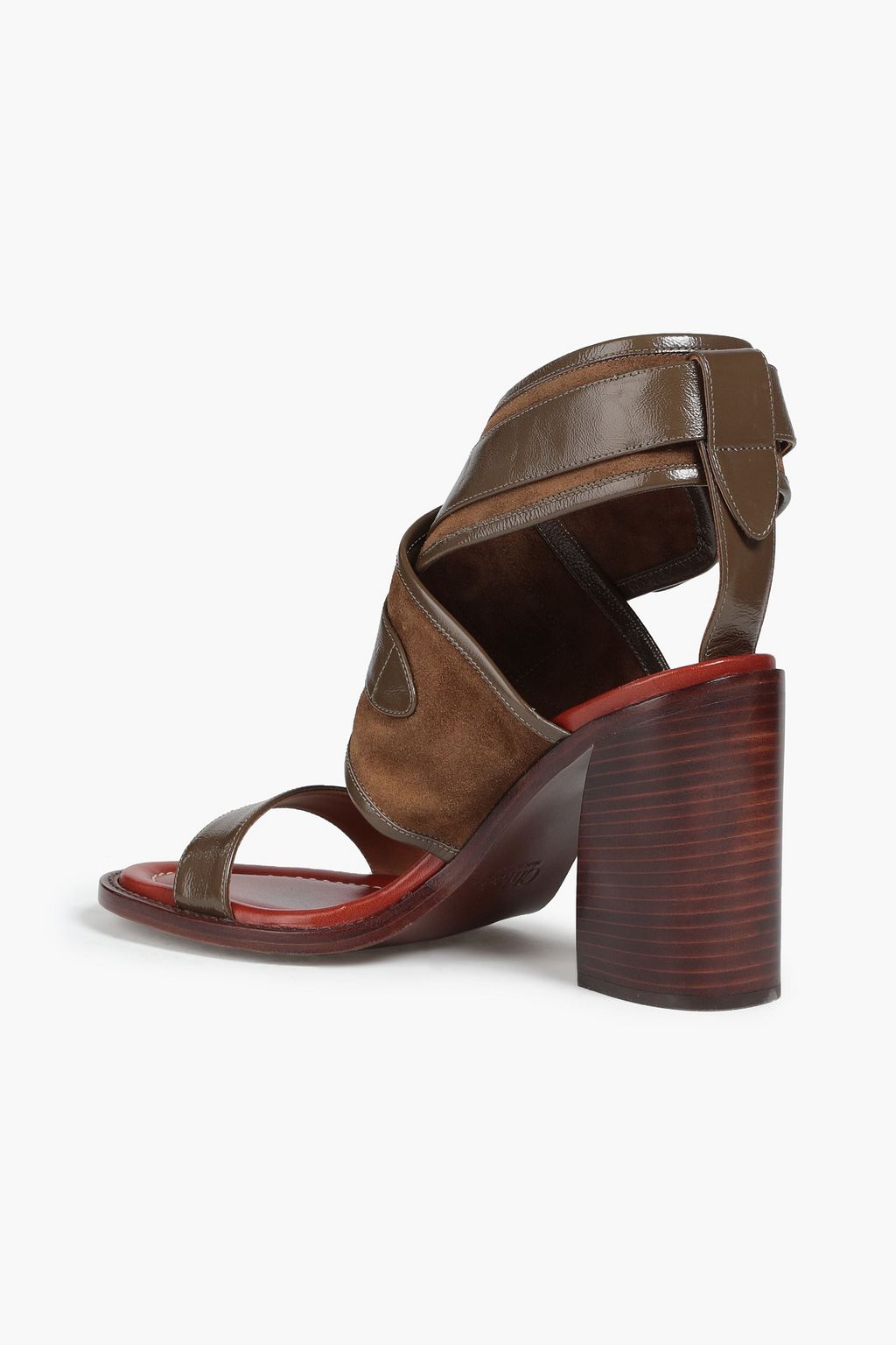 CHLOÉ Suede and textured-leather sandals